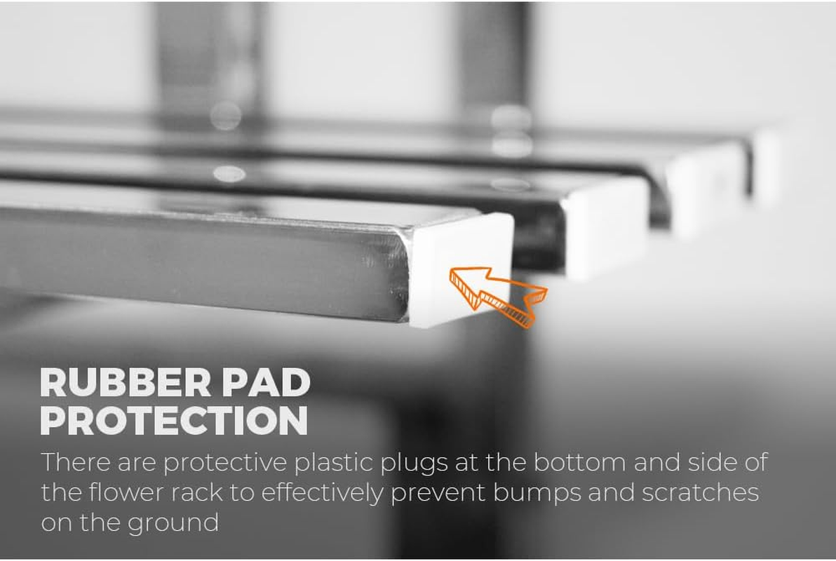 4 Tiers Metal Plant Stand, Garden Stainless Steel Pots Plant Stand Rack Indoor Outdoor Flower Pots Display Shelf Pot Holder Organizer Storage for Garden Patio Yard (Steel 4-TIERS) - Steel 4-Tiers image number 3