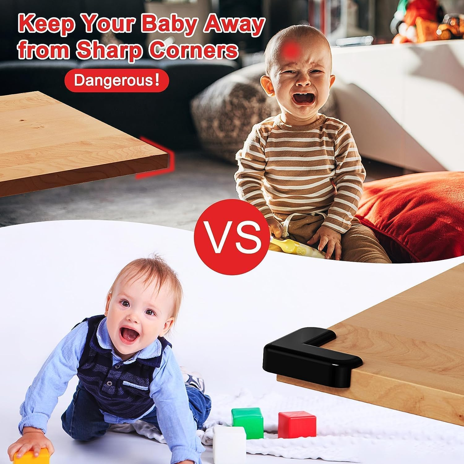 E-PRONSE Corner Protector for Baby Black, 12PCS Large Silicone Baby Corner Protector Guards, Table Corner Protectors for Baby Furniture, Baby Proof Corners and Edges with Strong Adhesion image number 5