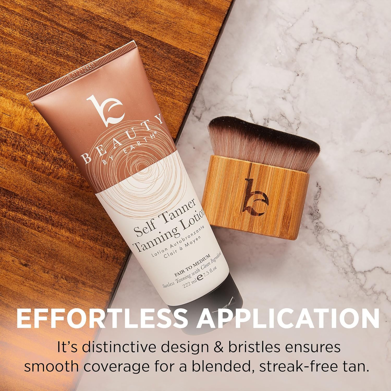 Ultra Soft Self Tanner Brush - Kabuki Brush for Body Foundation & Makeup, Blending Applicator for Tanner, Self Tanning Mitt, Achieves Sunless Streak-Free Fake Tan, Durable & Easy to Clean image number 3