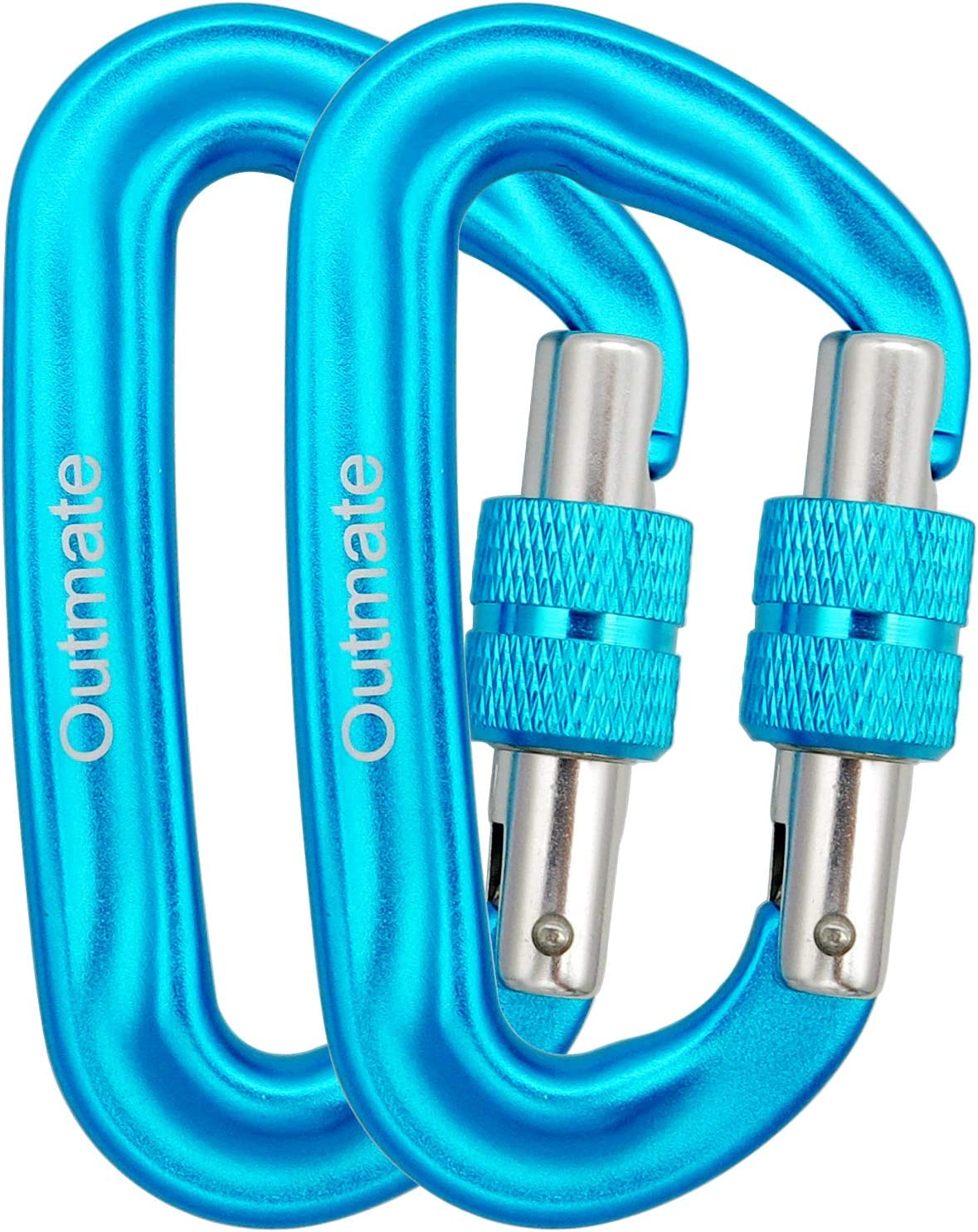 'Outmate 12Kn 3.2''X2'' Heavy-Duty Carabiner Clips - Durable, Lightweight Aluminum Alloy Carabiners for Hiking, Camping, Keychains, Dog Leashes, Hammocks & More'