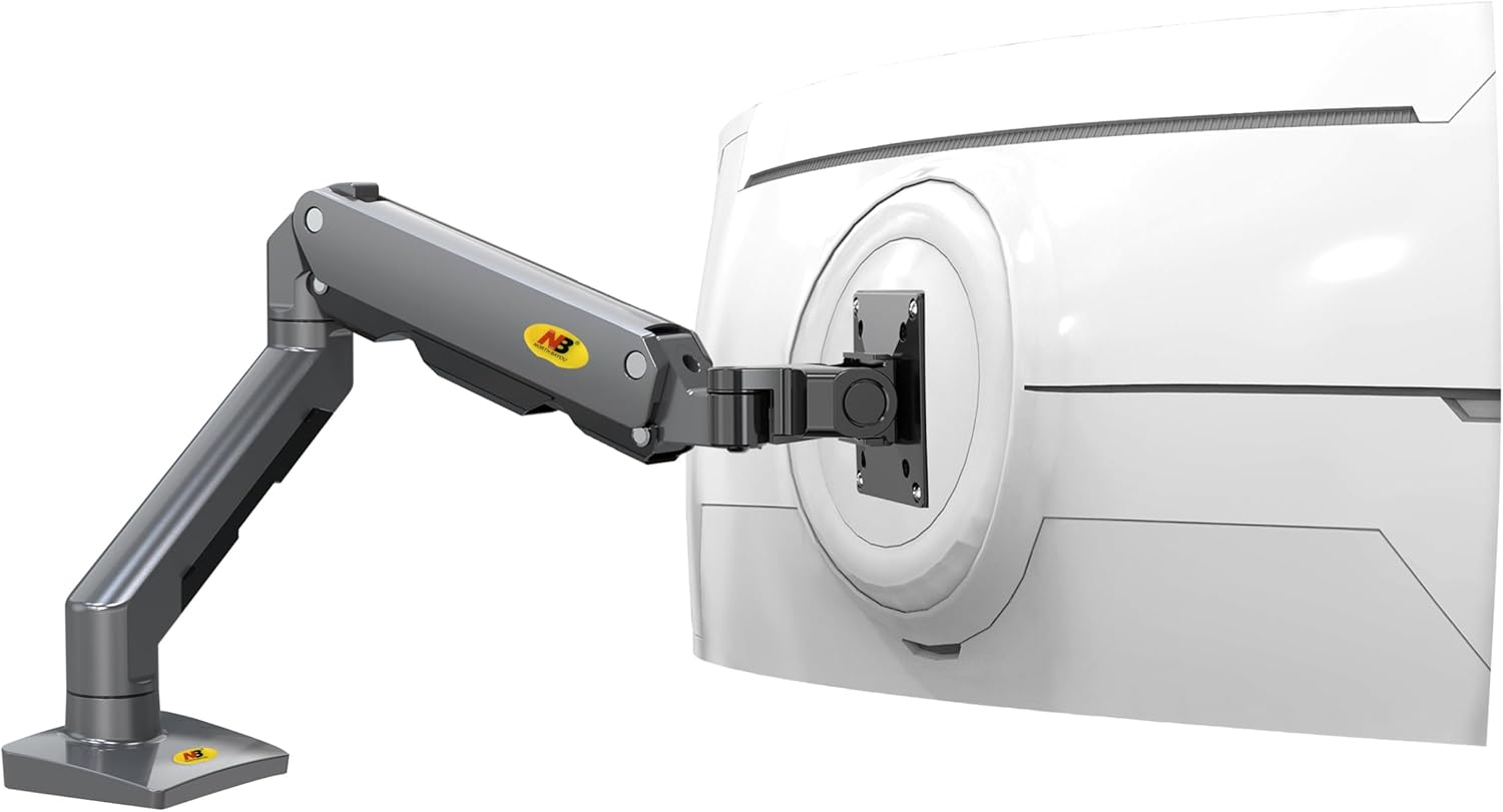 NB North Bayou Monitor Stand Desk Mount for Curved Screens 27"-45"-16KG, Full Motion Heavy Duty Desk Gas Spring Monitor Arm with Heavy Weight Capacity16Kg Gaming Monitor Stand (G60 Gunmetal) image number 6