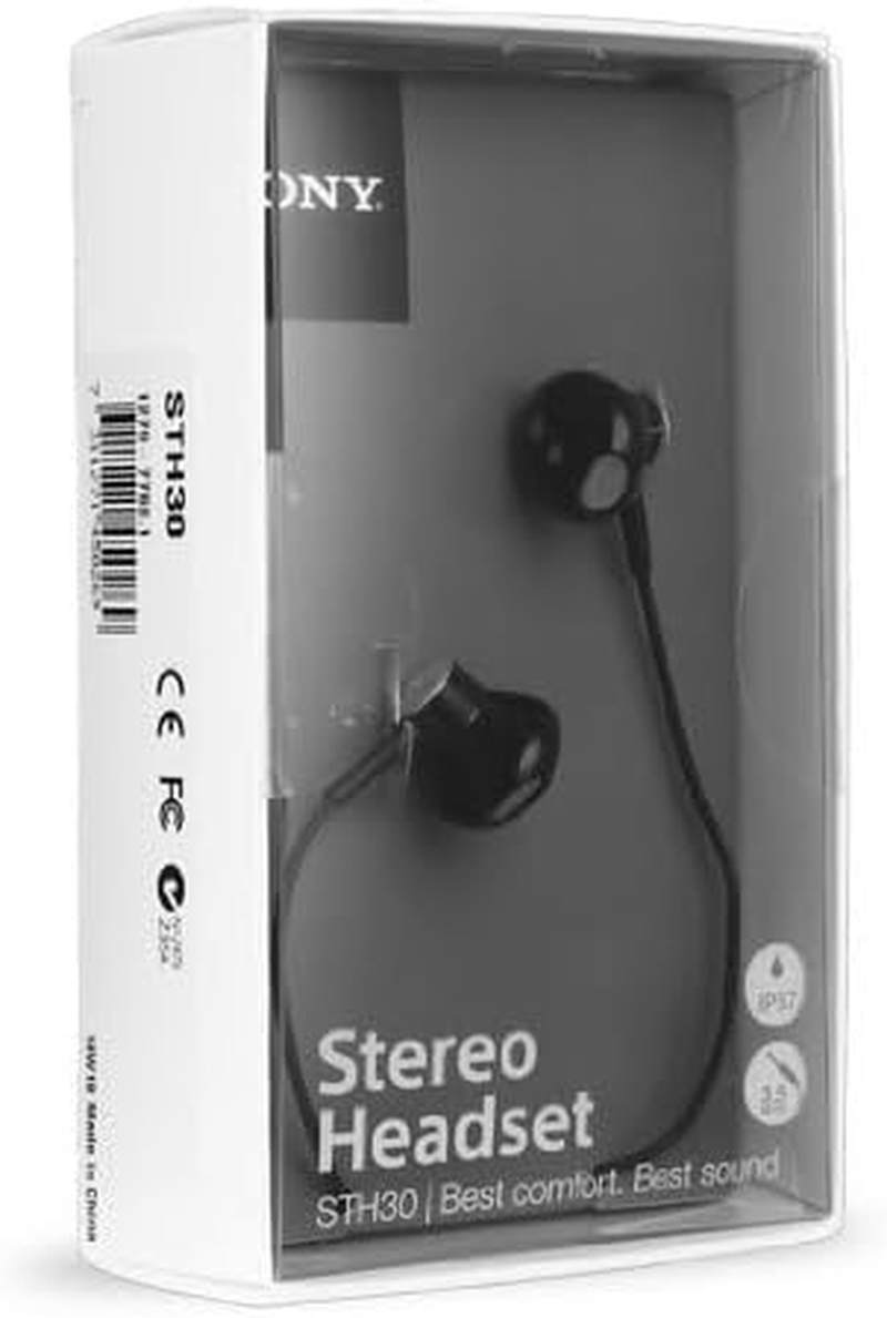 Sony Black STH30 Waterproof Stereo Headset Headphones Water Resistant Earphones