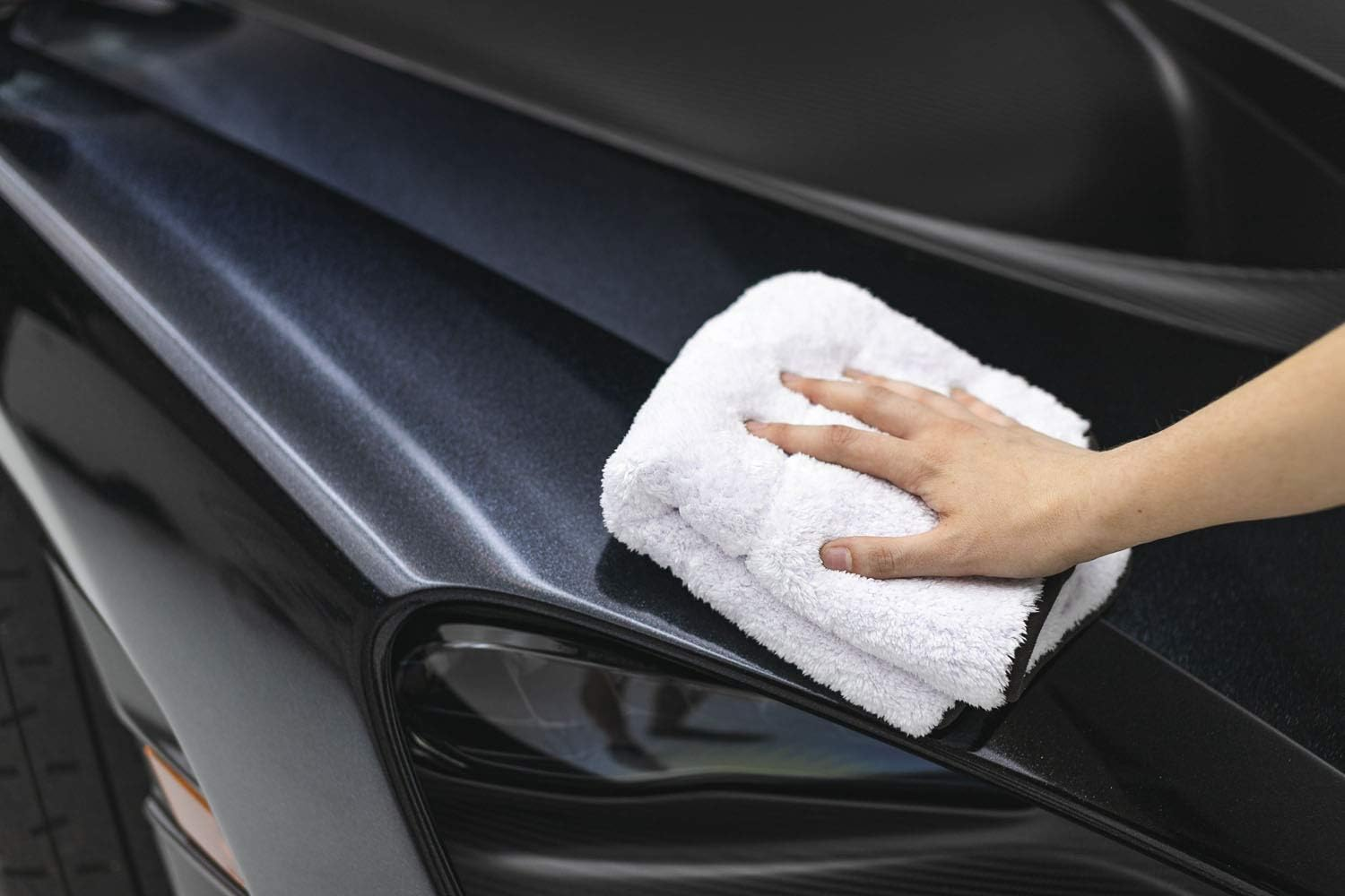 (3-Pack) the RAG COMPANY 16 In. X 16 In. EVEREST 1100 White Ultra-Plush Korean 70/30 Professional Microfiber Detailing Towels image number 5