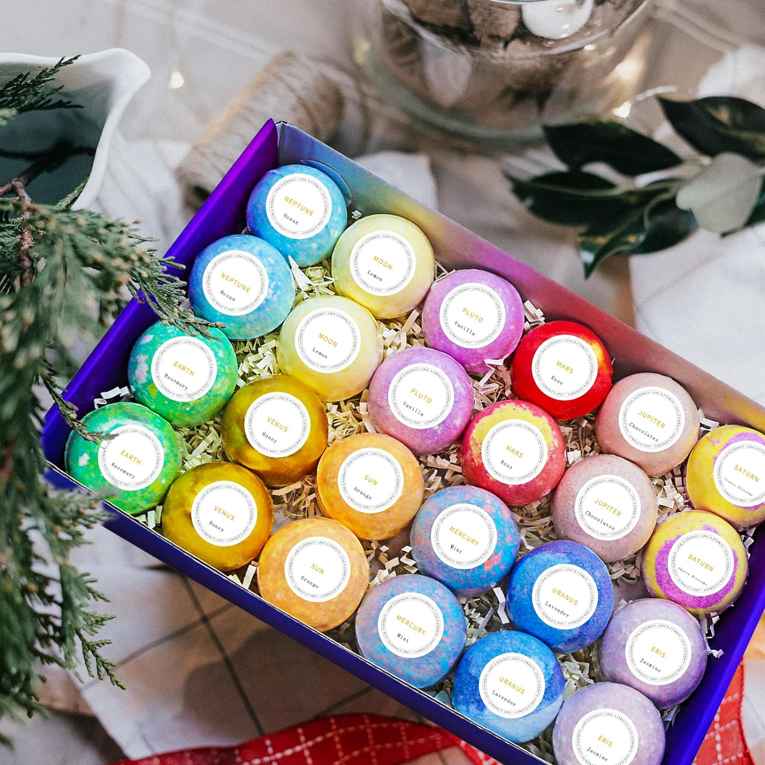 Fafamara 24Pcs Bath Bombs Gift Set, Organic and All Natural Ingredients Bubble Bath Bombs Fizzes Spa image number 1