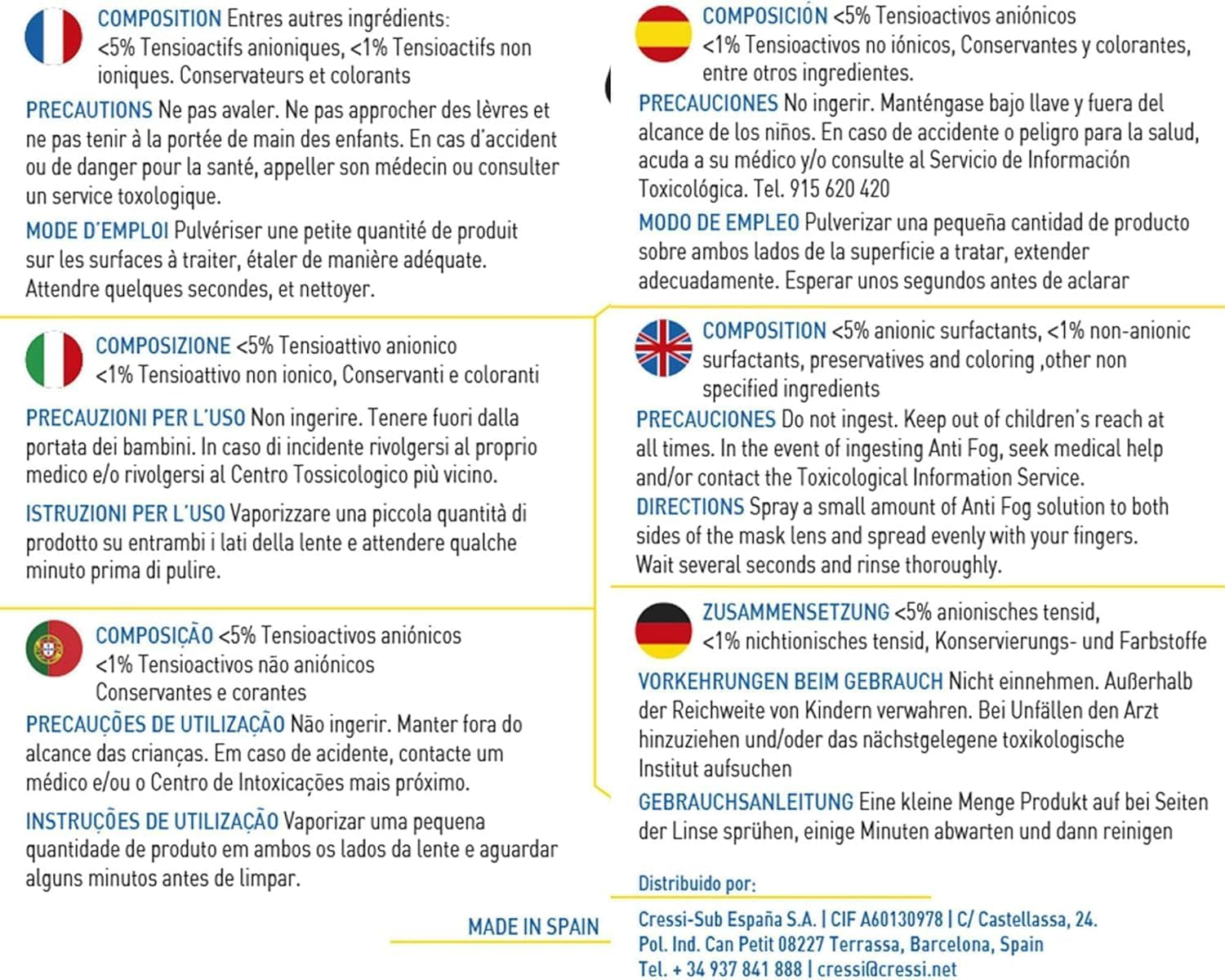 Cressi Premium Anti-Fog for Diving Goggles image number 3