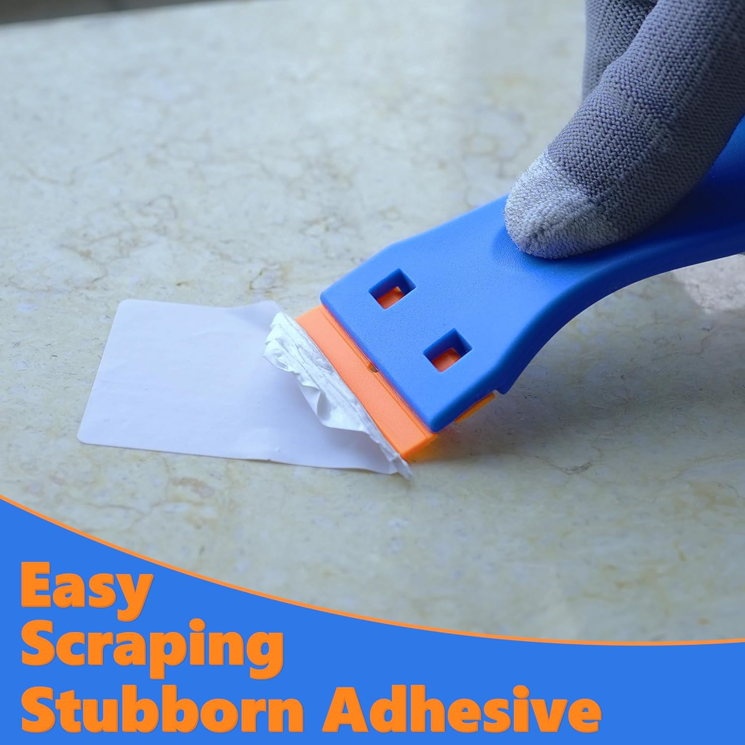 2-Pack Plastic Razor Scraper Tool with 8 Double-Edged Blades - Scratch-Free Sticker Remover for Car Windscreen, Glass, Kitchen, Rego Labels - Safe Adhesive Decal & Glue Removal Gadget image number 6