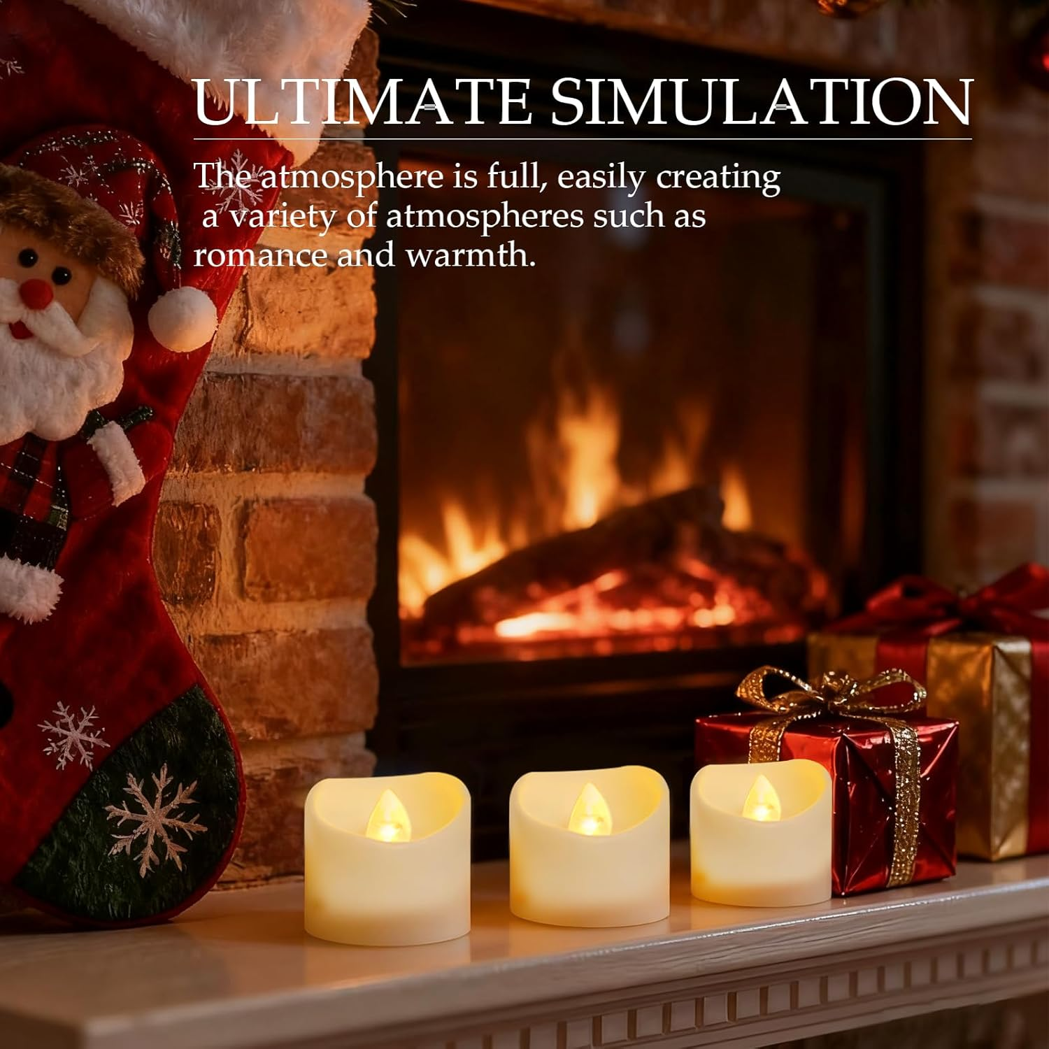 Pack of 12 Tea Lights Candles, Outdoor Candles, Bright Flickering Candle Lamp, Ideal for Outdoor Party, Garden, Home Decoration image number 6