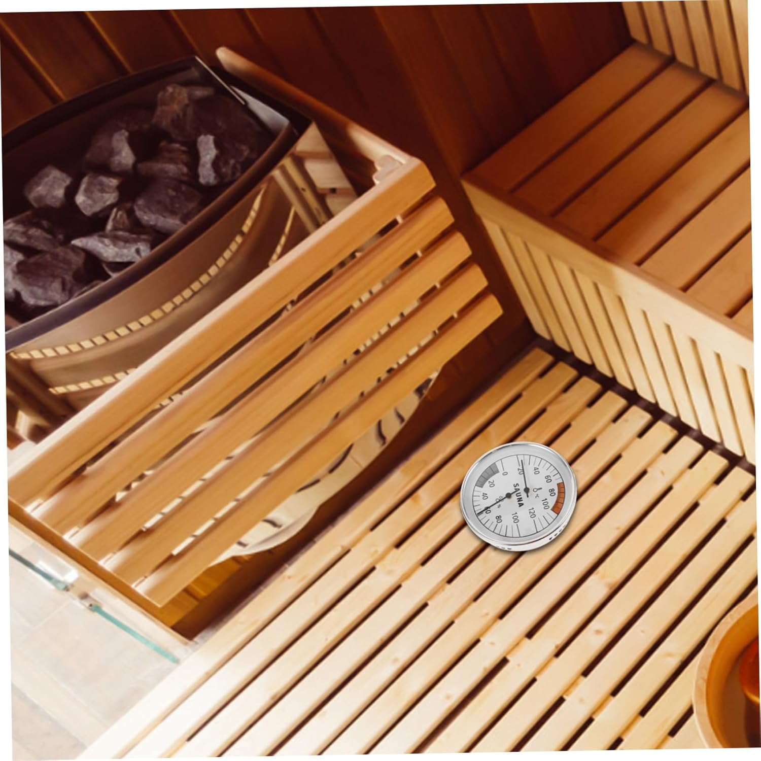 Outanaya Sauna Thermometer and Hygrometer Indoor Outdoor Temperature Humidity Gauge Multifunctional Display Suitable for Steam Rooms Nursery Garden Use image number 4