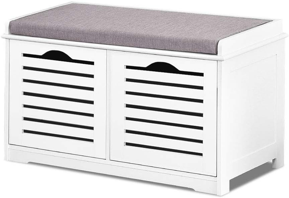 Artiss Shoe Rack Storage Cabinet Bench Box Drawers Organiser Shoes Shelf Drawer White Cupboard Hallway Home Decor Bedroom Furniture Display Wardrobe Sturdy Construction image number 1