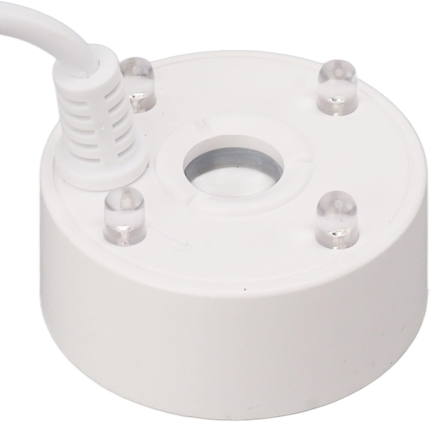 Ultrasonic Mist Maker, 5V Mini USB Fogger Water Fountain Pond Fog Machine with Colorful LED Lights, Halloween Party Decorations Fogger for Fishtank Vase (White)