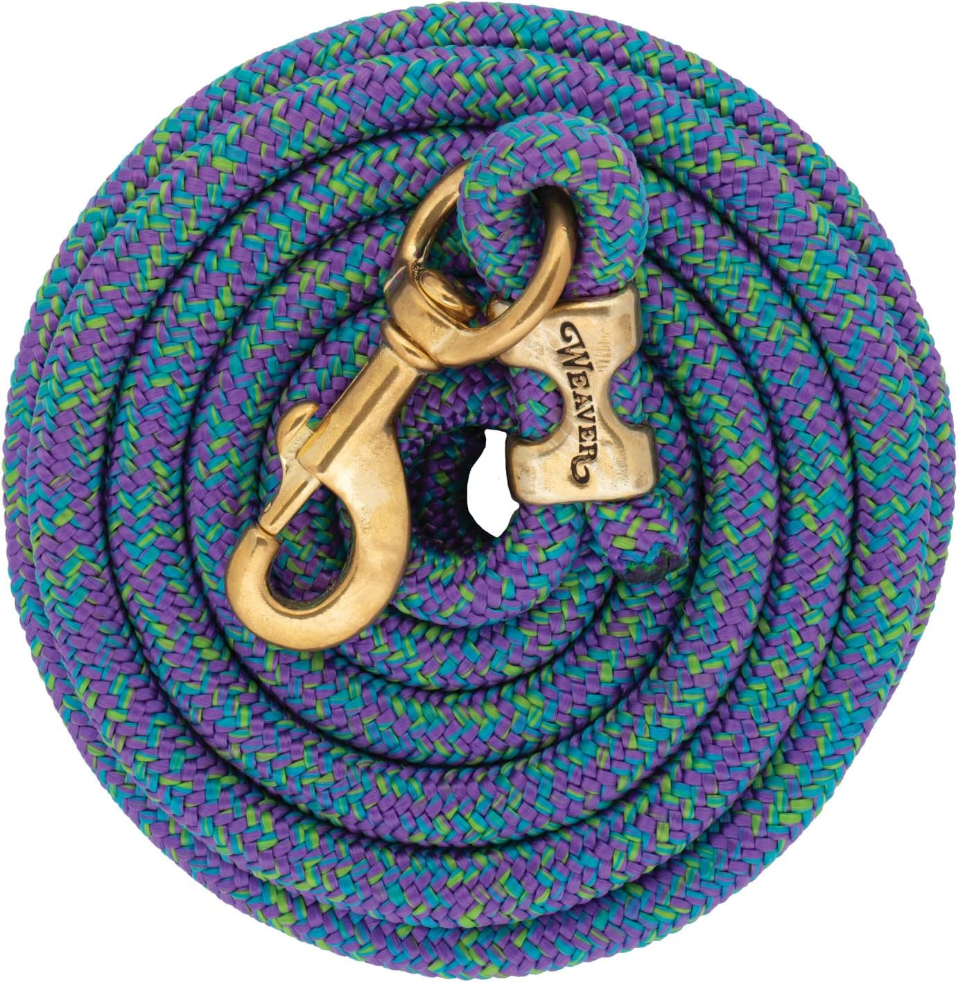 Weaver Leather Poly Lead Rope with Solid Brass 225 Snap, Teal Green