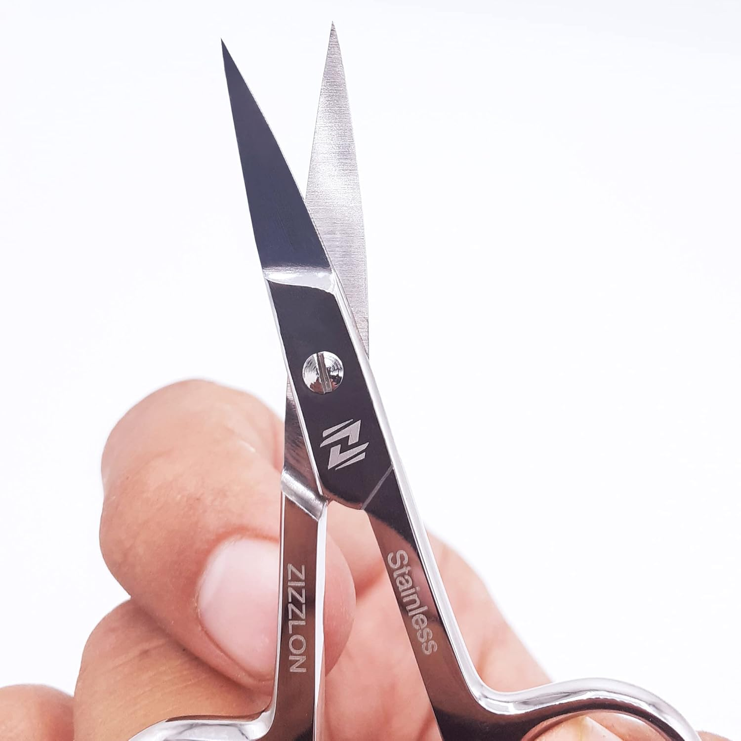 ZIZZLON Nail Scissors Curved Micro Serrated Stainless Steel Eyebrow Scissors for Eyelash, Mustache, Beard, Nose Hair, Toenail &ndash; Pedicure, Manicure Scissors for Men and Women image number 4