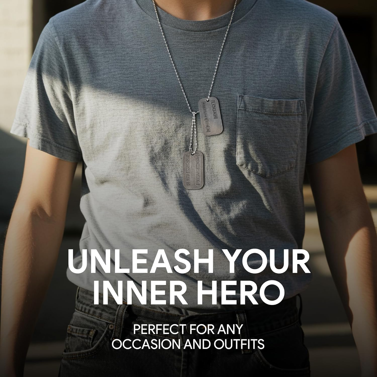 'Wolverine' Logan Military Dog Tags - Movie Costume Cosplay Prop - Stainless Steel Chains&Silencers Included image number 1