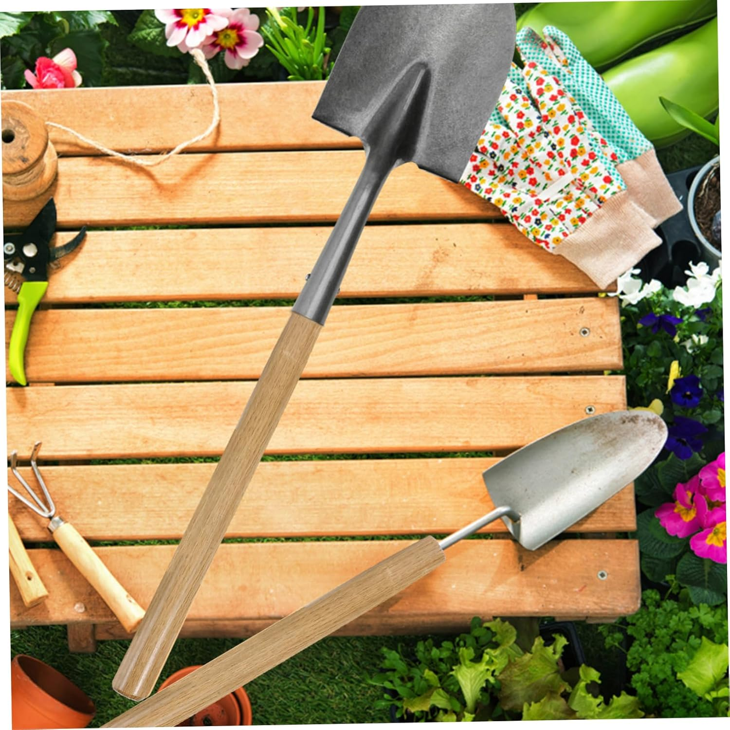 KICHOUSE Heavy Duty Wooden Shovel Handle Replacement Solid Wood Farm Tool Handle 38Cm Thick Wood Grip for Gardening and Agricultural Hand Tools image number 1