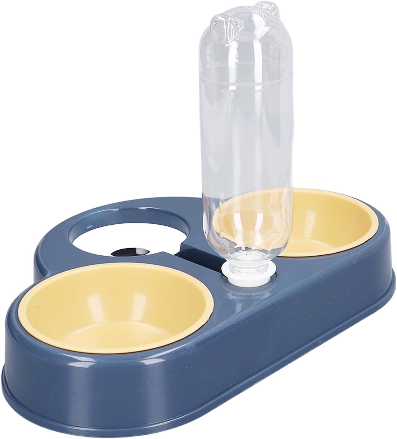Triple Cat Bowls for Food and Water, 3 in 1 Pet Bowls 15&deg;Tilted Elevated Cat Bowls with 2 Food Bowls and a Water Feeder Bowl, Wet Dry Cat Food Bowl for Cats Puppy Small Dogs (Type 2) image number 2