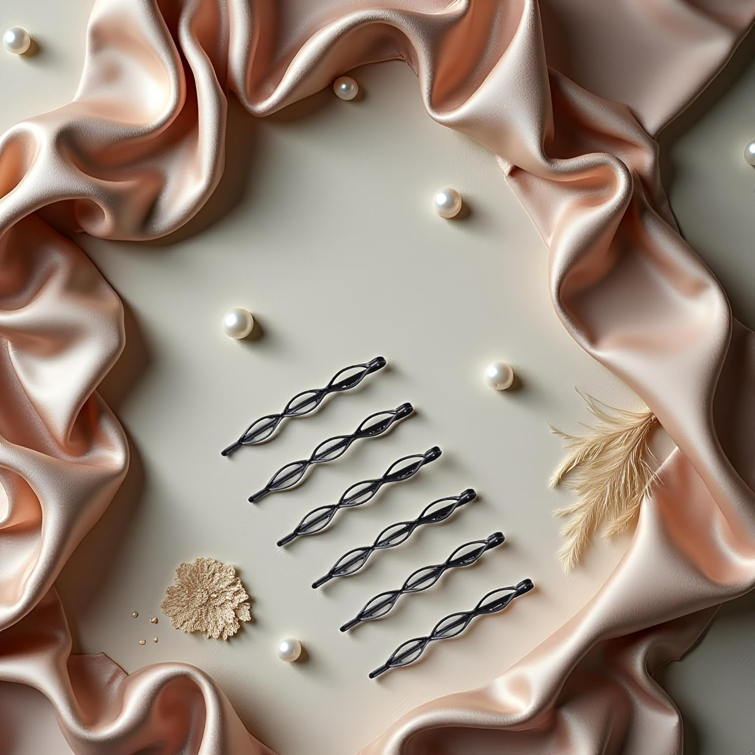 Mini Hair Pins, Vintage Hair Pins Black Invisible Bangs Clips for Women and Girls, Decorative Wedding Hair Accessories, Pack of 12 image number 4