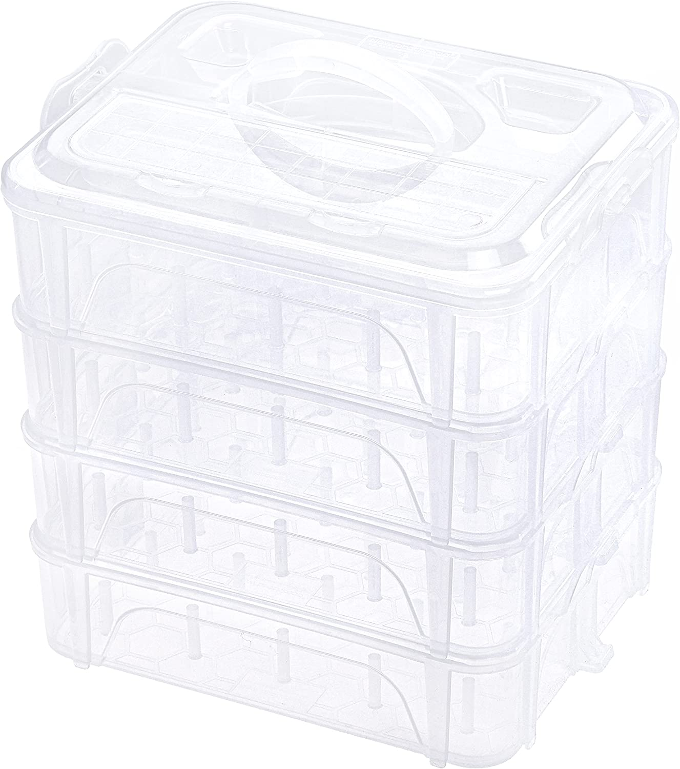 New Brothread 4 Layers Stackable Clear Storage Box/Organizer for Holding 80 Spools Home Embroidery & Sewing Thread and Other Embroidery Sewing Crafts (Spool Size Requirement: H&le;2.2"; W&le;1.69")