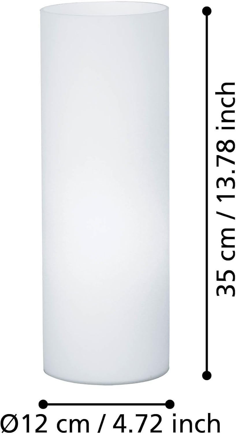 Eglo Table Lamp Geo, 1 Bulb Table Light, Bedside Lamp Made of Glass, Colour: White, Glass: Opal Matt, Socket: E27, Incl. Switch image number 1