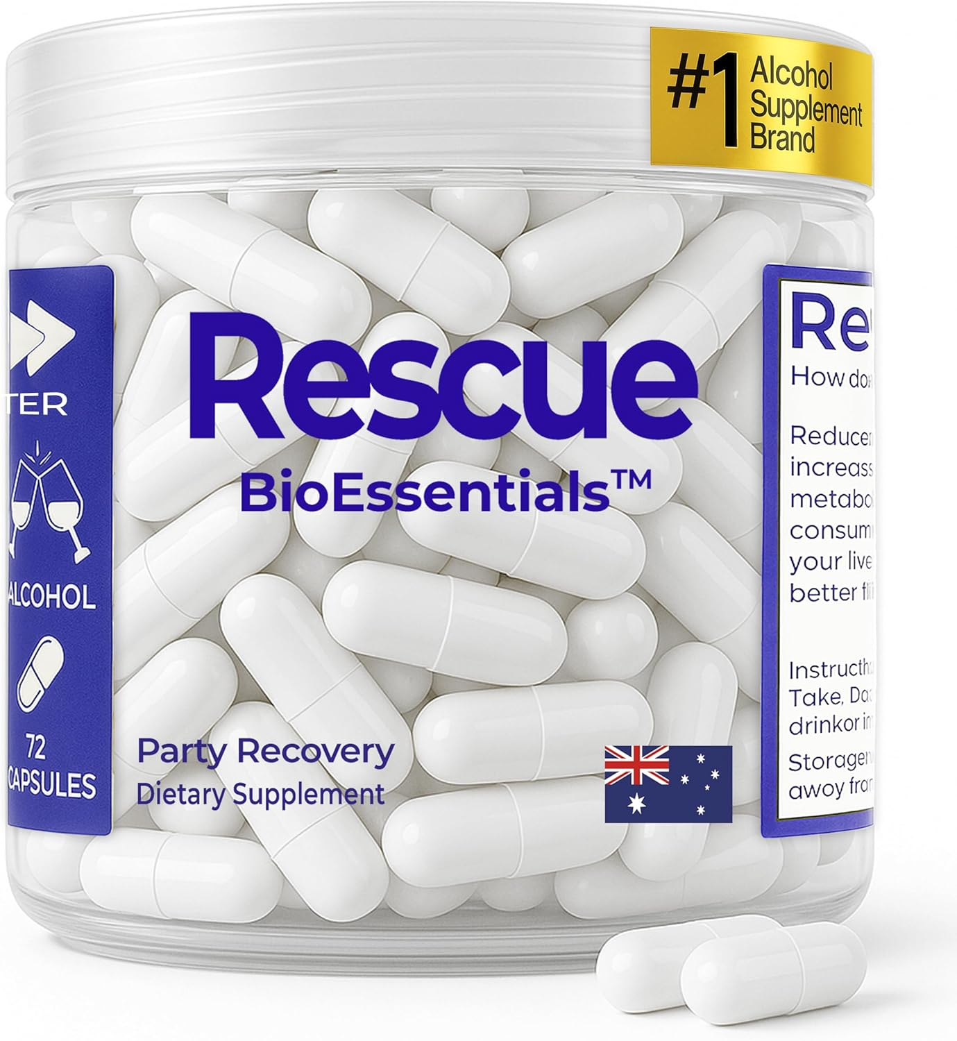 RESCUE&reg; &ndash; Advanced Liver & Daily Recovery Support &ndash; DHM, Milk Thistle & L-Cysteine Formula &ndash; Vegan Capsules for Energy, Metabolism &ndash; Wake up Refreshed after Social Events image number 5
