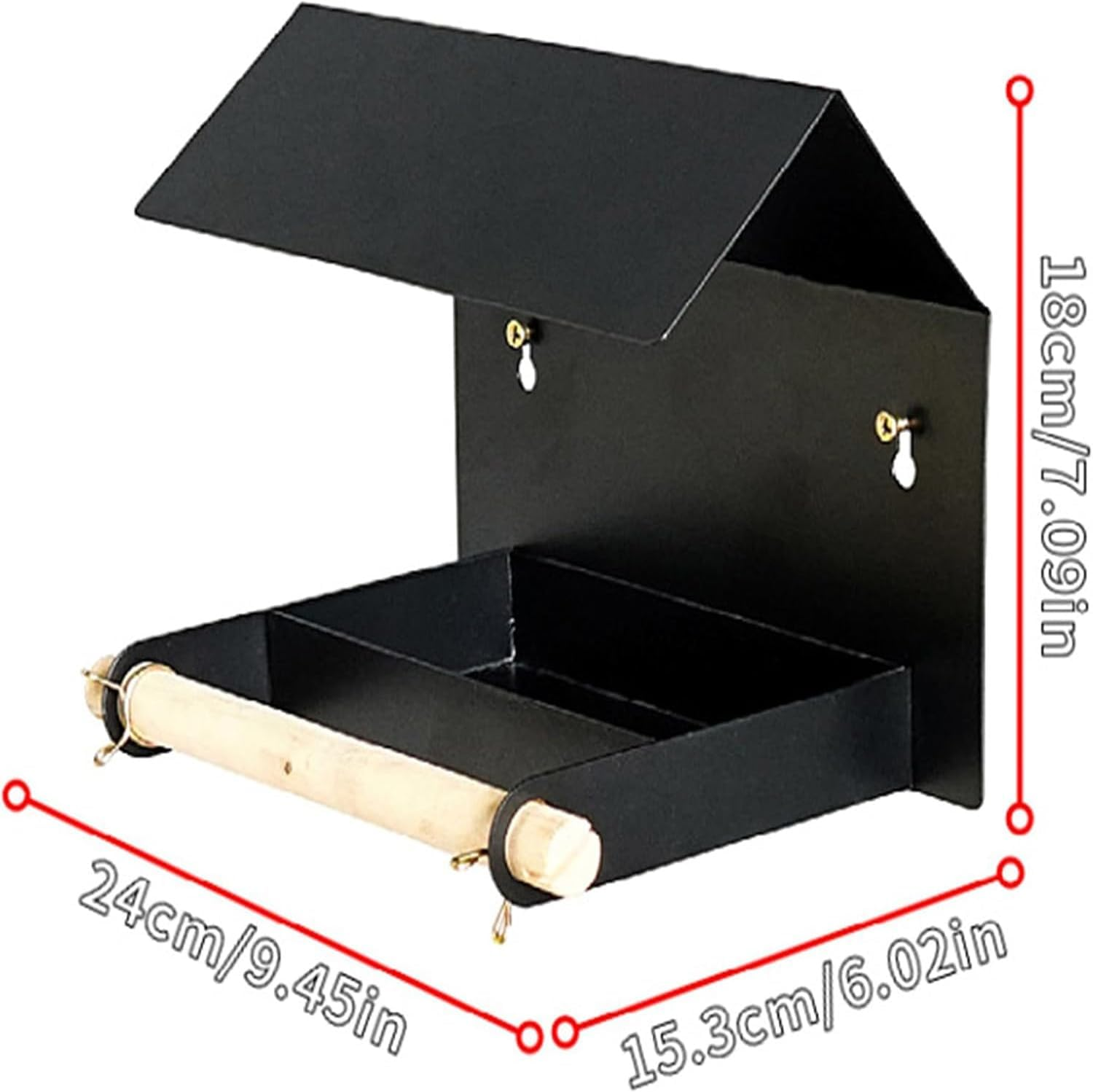 Bird Feeders Metal,Garden Decor Iron Bird Food Bowl - Weather-Resistant Bird Feeder Supplies for Outdoors, Attracts Variety of Birds, Fits Wooden Fences, Trees (Black) - Black image number 2