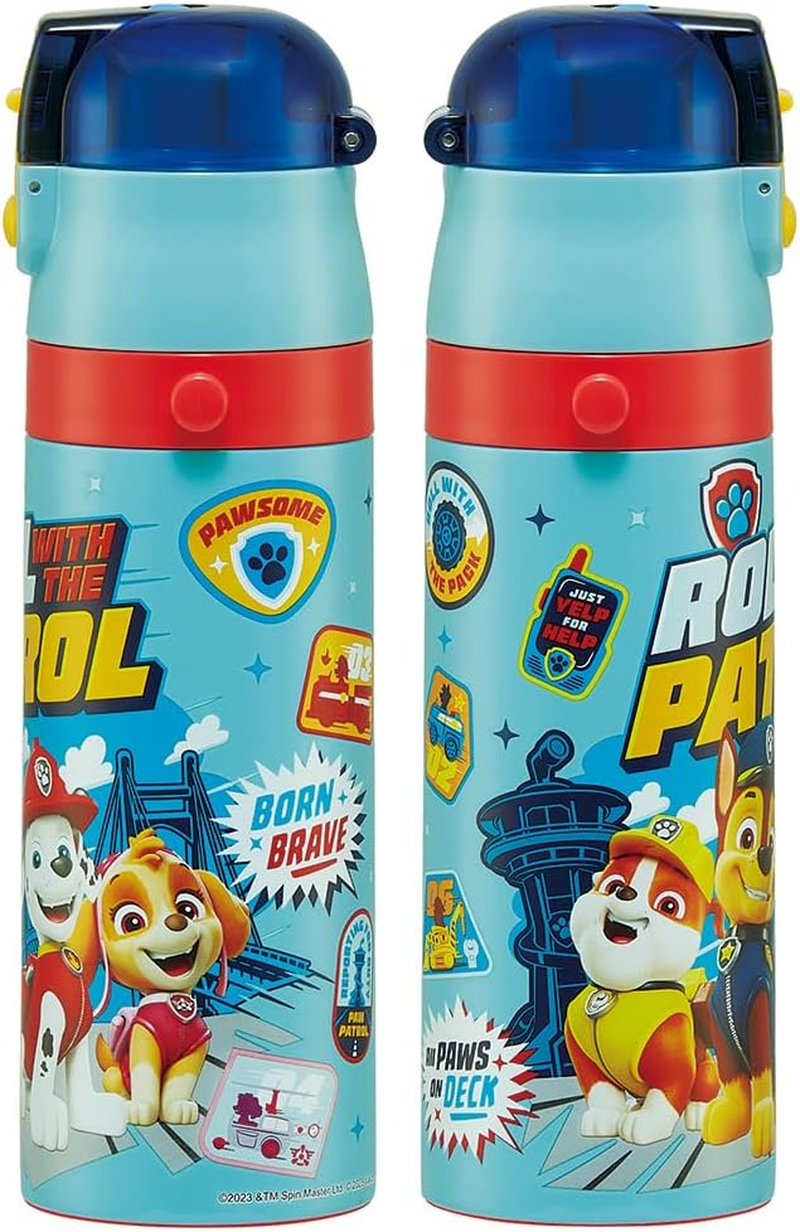 Skater SKDC4-A Children'S Friendly, Lightweight, Stainless Steel, 2-Way Water Bottle, 15.2 Fl Oz (430 Ml), Paw Patrol, 24, for Children, Direct Drinking, Cup Included, Stainless Steel - 2-Way 580Ml image number 5
