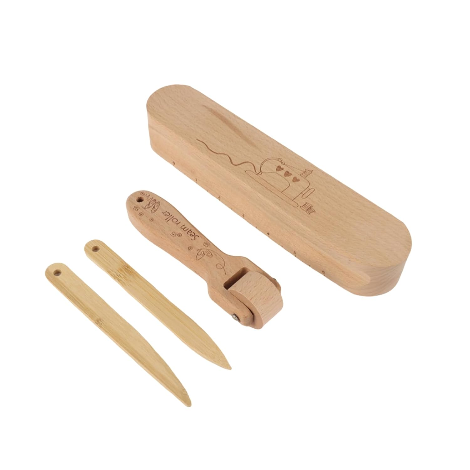 4Pcs Tailor'S Clapper Set, Hardwood Seam Presser Tool for Quilter Pressing & Flattening, Sewing Wood Clapper image number 3