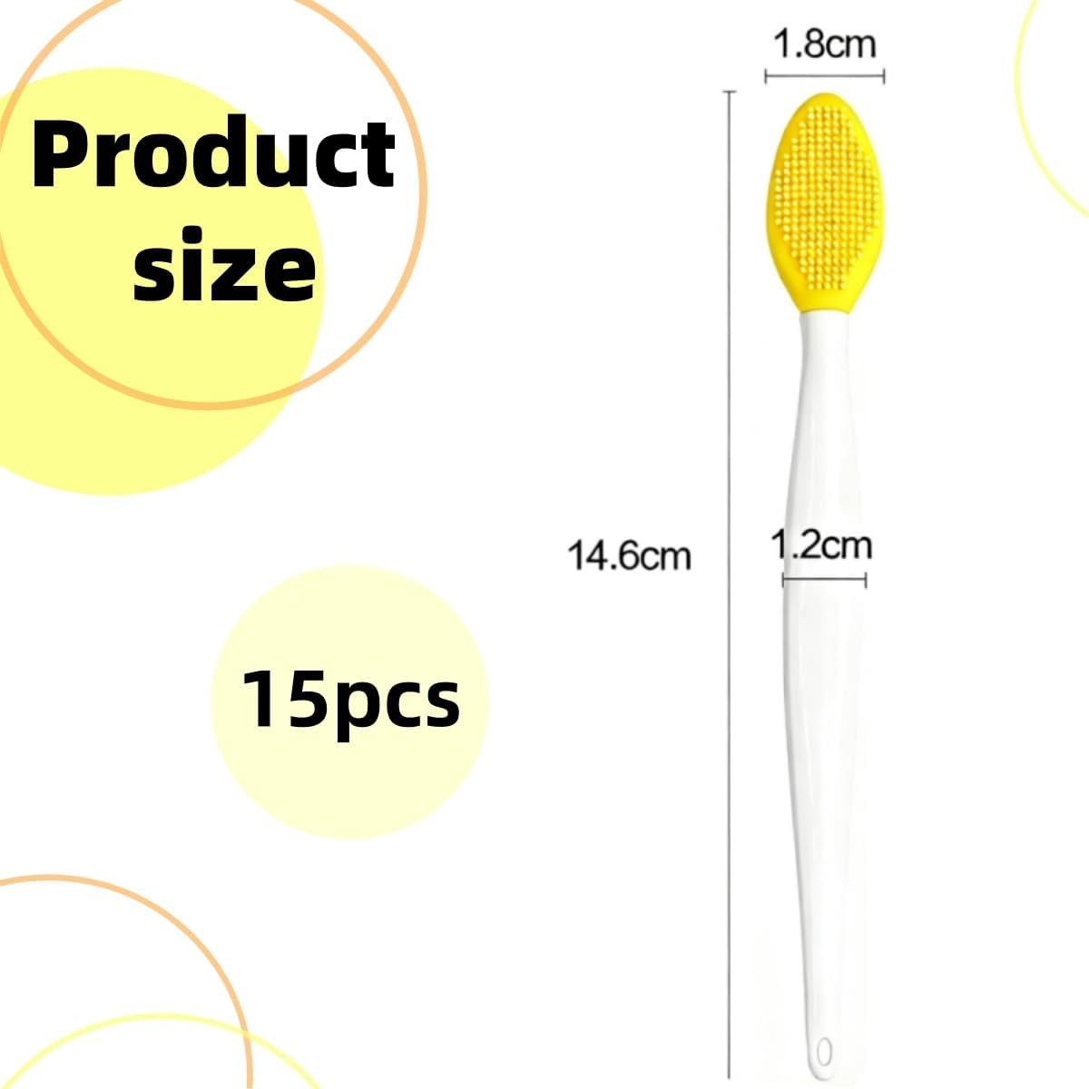 QIAOXUFE 15Pcs Silicone Lip Brush Exfoliating Nose Clean Blackhead Removal Brushes for Face Scrubber & Lip Scrubber,For Massaging,Makeup Skincare Removal image number 1