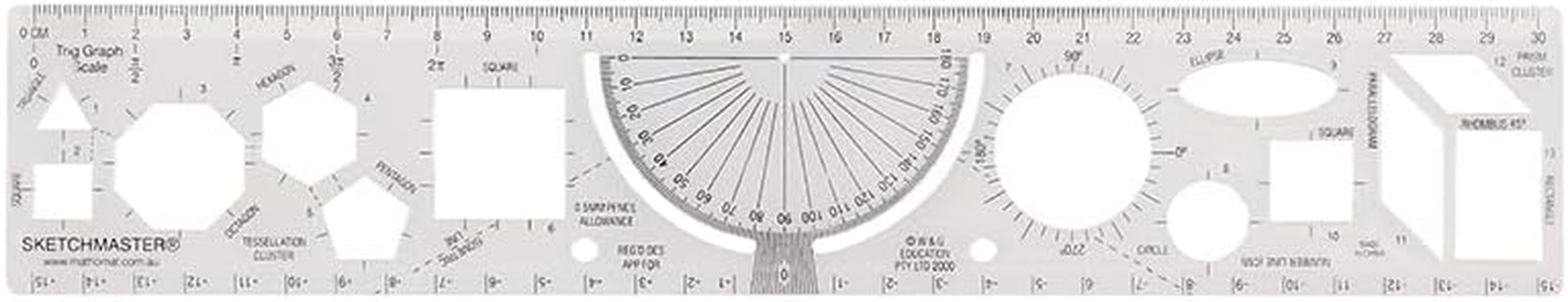 Mathomat Sketchmaster Maths Stencil Secondary Ruler image number 1