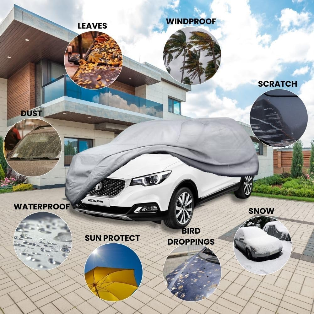 Outback GT Silvershield Outdoor Car Cover for Holden Commodore 1997-2006 (VT VX VY VZ) L - Zipper Door & Elastic Hem - UV Protection - Universal Fit - Water, Dust & Scratch Proof - Grey image number 3