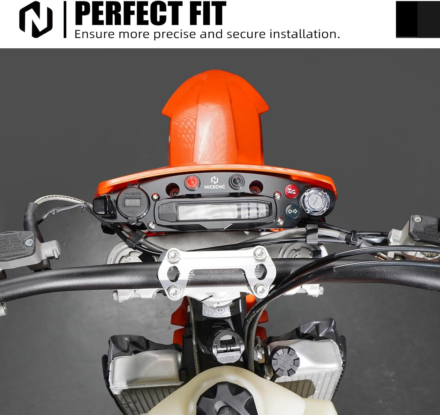 NICECNC Ignition Device Relocation Dash Kit Compatible with KTM 150 250 300 XC-W TPI 2024 250 300 EXC 2024 350 450 500 EXC F 2024 500 EXC F Six Days 2024 350 500 XW-F 2024 450 XCF-W 2024,Dirt Bike image number 1