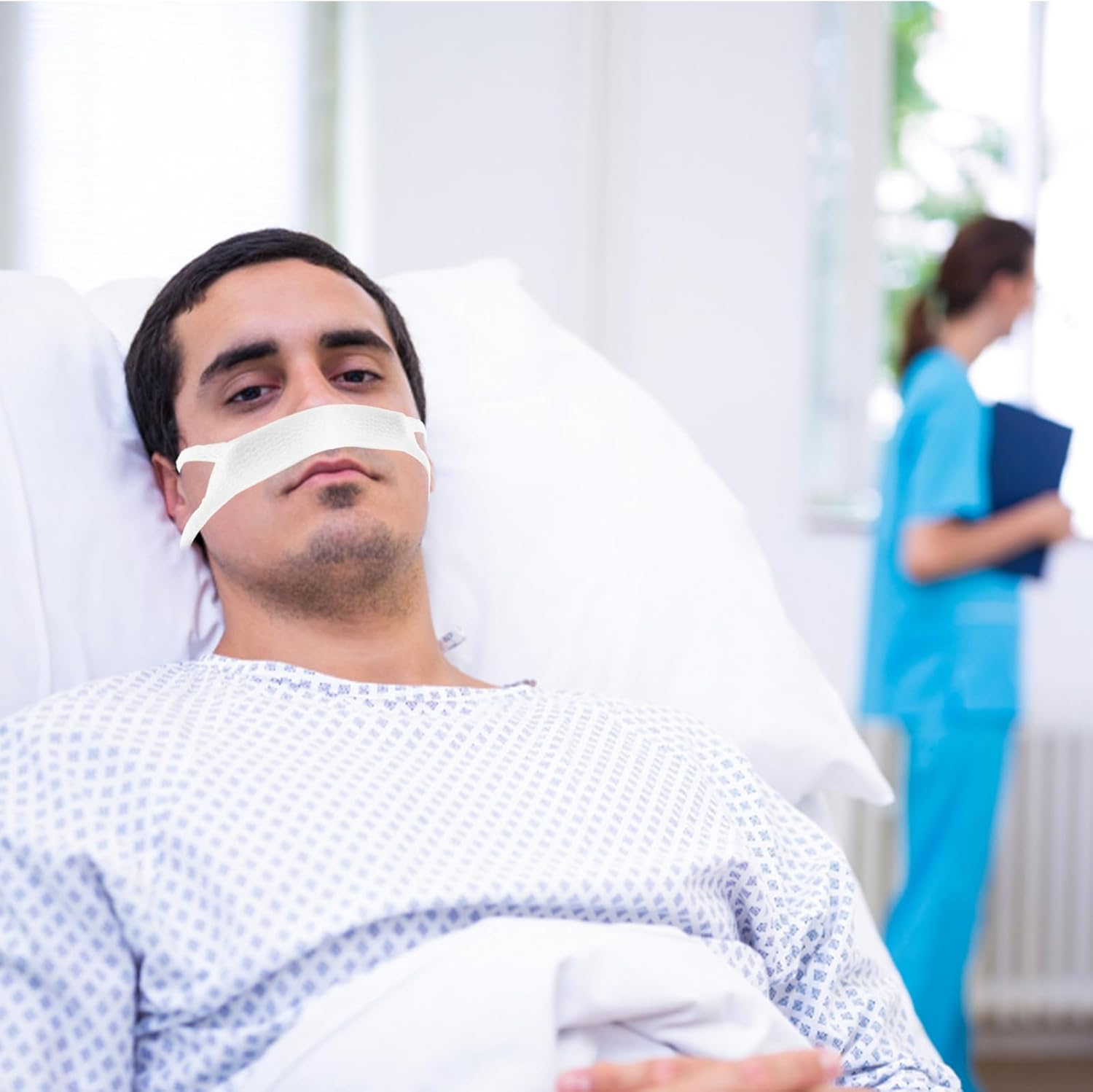 20Pcs Elastic Adjustable Nasal Bandage Set | Comfortable & Easy to Use | Absorbent Gauze for Effective Dressing Care | Bandage for Fixing Dressings image number 2