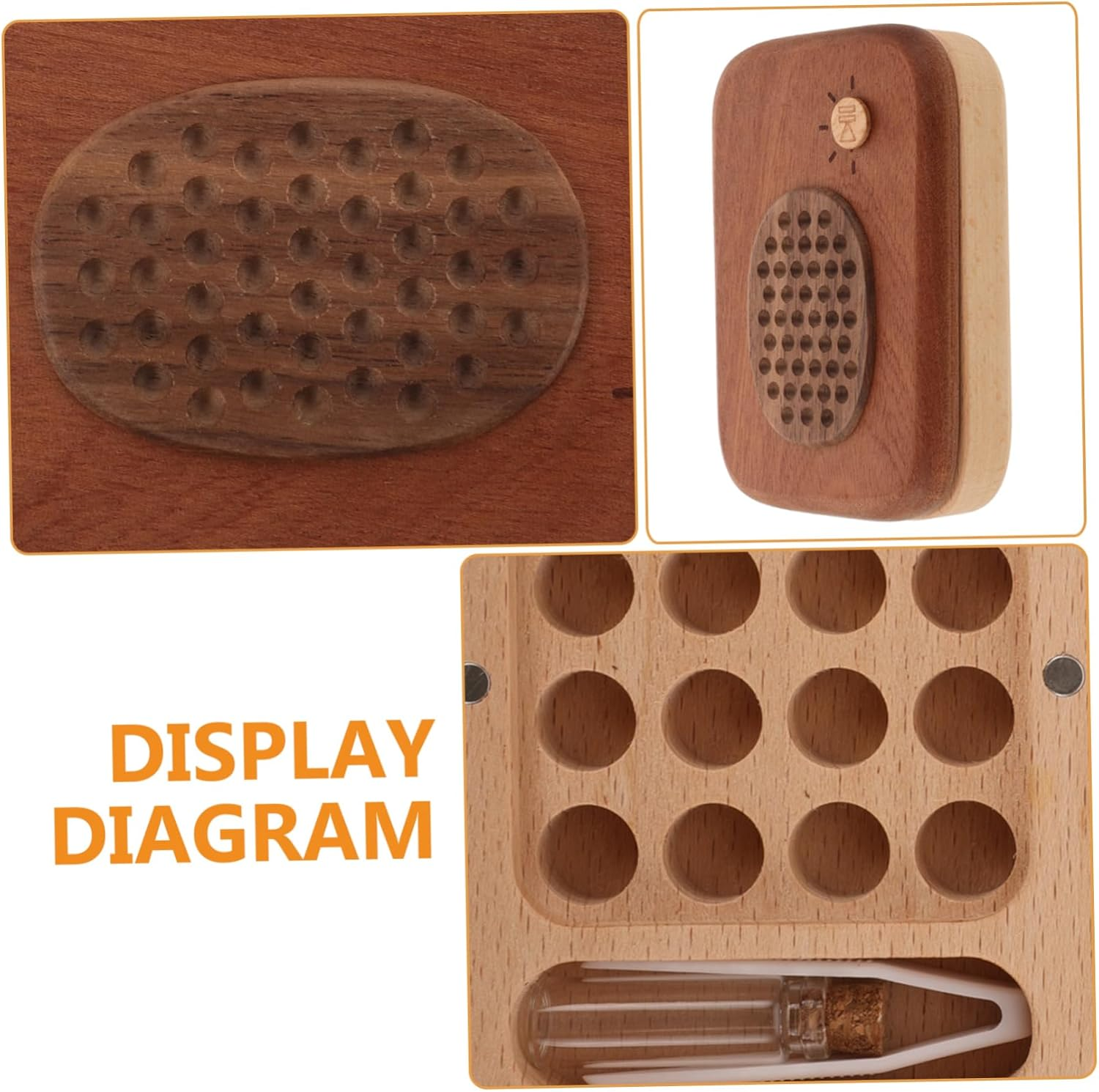 Tooth Box Deciduous Storage Teeth Boys Newborn Boxes Memory Preservation Personalize UV Oral Keepsake Organizer Tooth Holder Tooth Container Wooden Light Brown image number 4