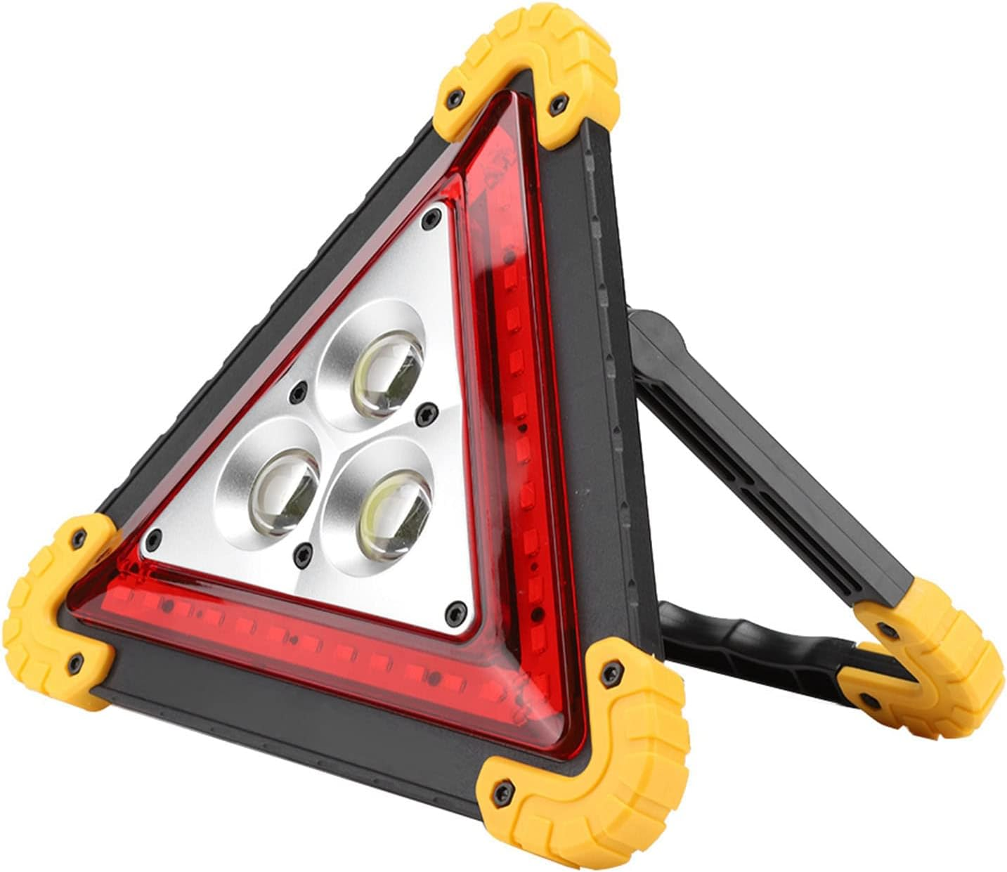 Lwuey Multifunctional Emergency Triangle Warning Light for Vehicles, Triangular LED Safety Flashing Sign Roadside Reflective Triangles Lamp Accident for Outdoor Camping Car Repairing Job Site Lighting