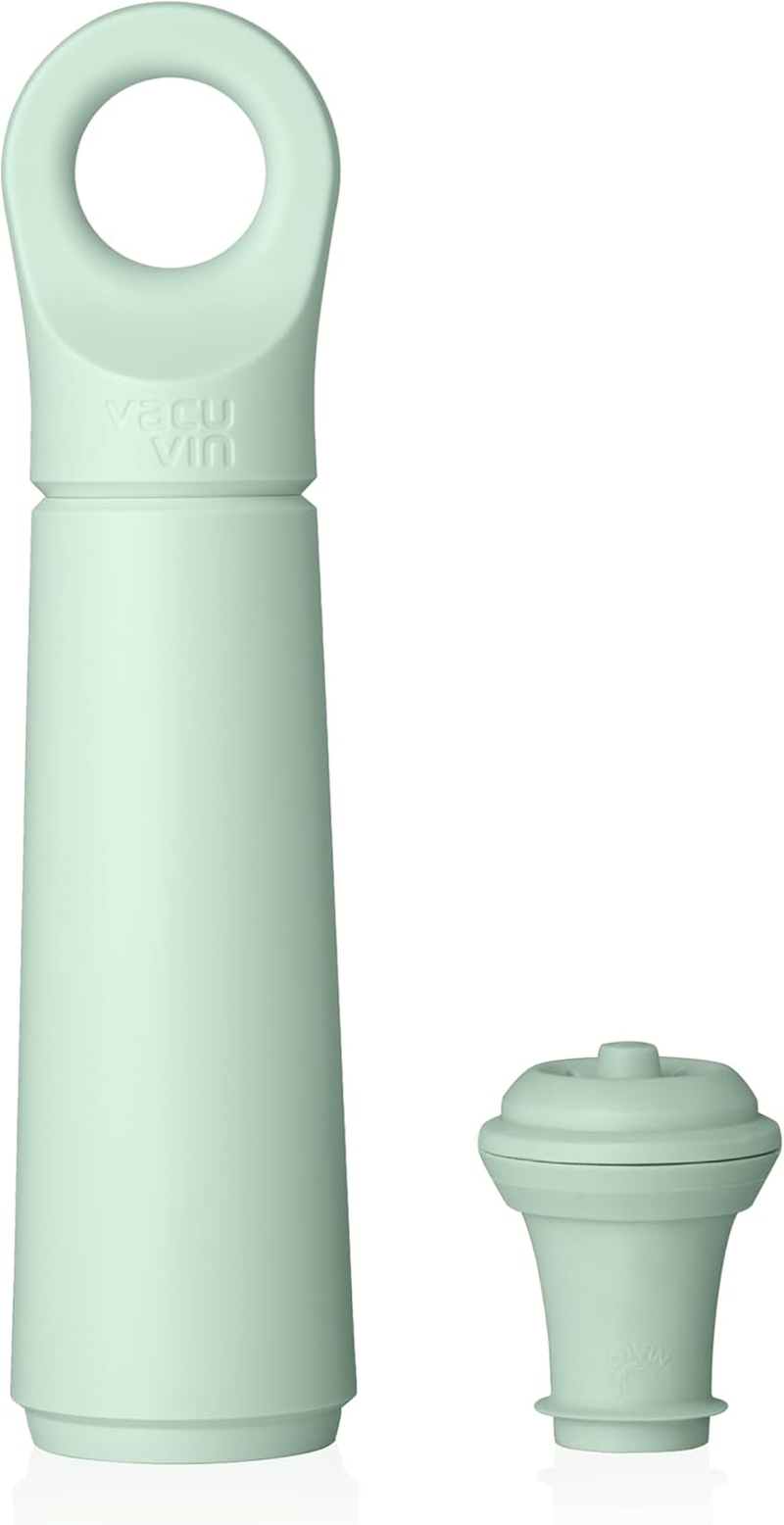 Vacu Vin Loop Wine Pump - Designed and Made in the Netherlands - Vacuum Wine Stopper Keeps Your Wine Fresh for up to 10 Days - Reusable - 1 Pump, 1 Stopper, Sand