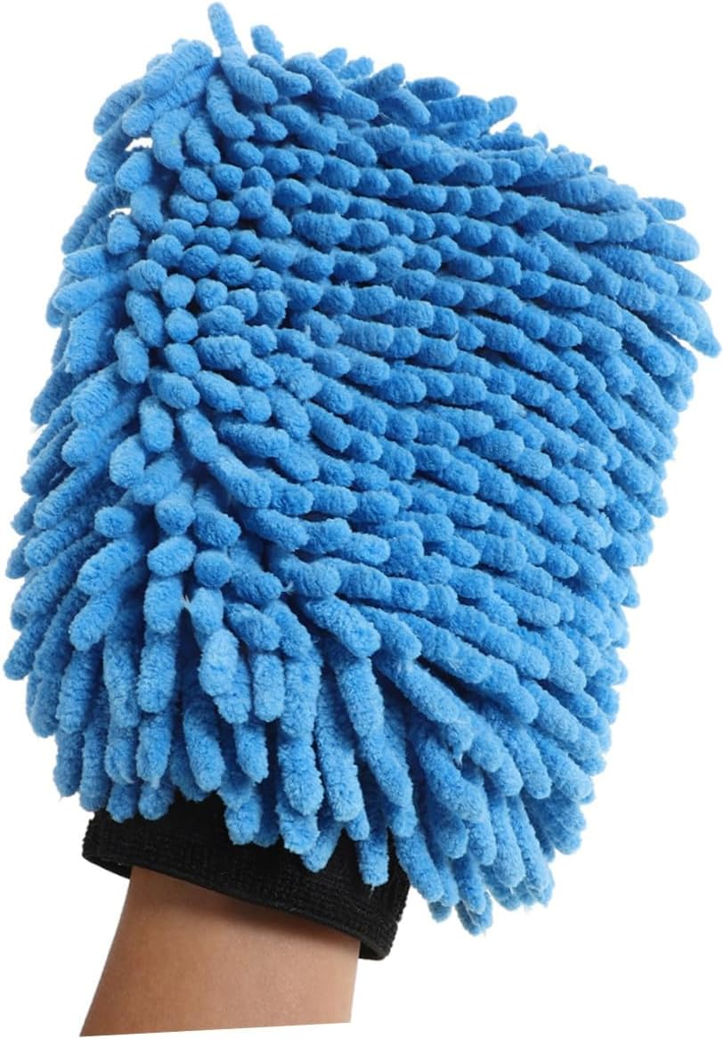 4Pcs Chenille Microfiber Car Wash Gloves Single-Sided Wash Mitts for Automotive and Boat Detailing, Absorbent Plush Cleaning Mitts for Vehicle Exterior Care Random Color image number 6