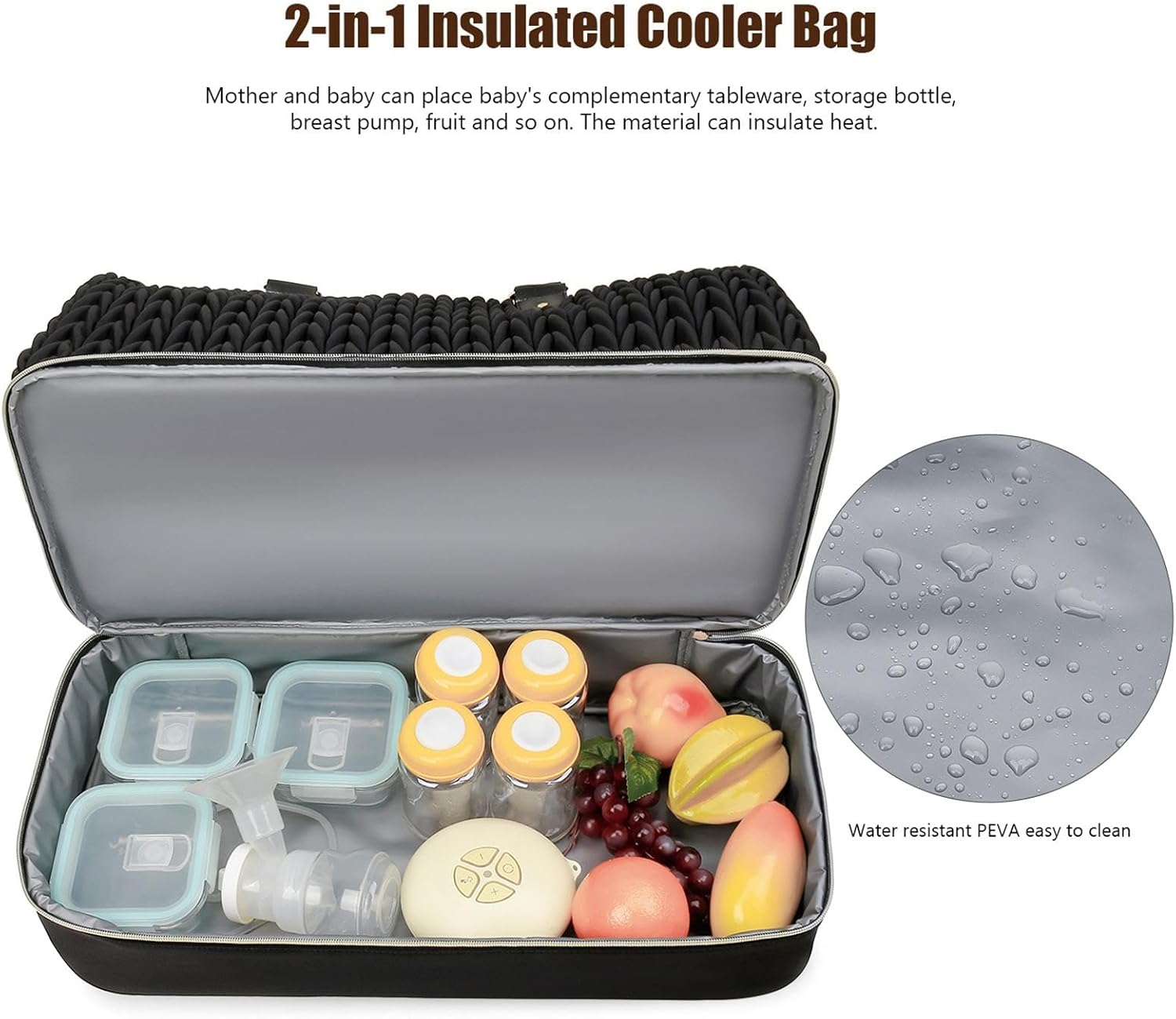 Tote Diaper Bag for Women | Waterproof Changing Table Bag | Diaper Organizer Bag with Insulated Pocket, Nappy Storage Bag, Waterproof Diaper Bag for Changing Table - Light Blue1 image number 5