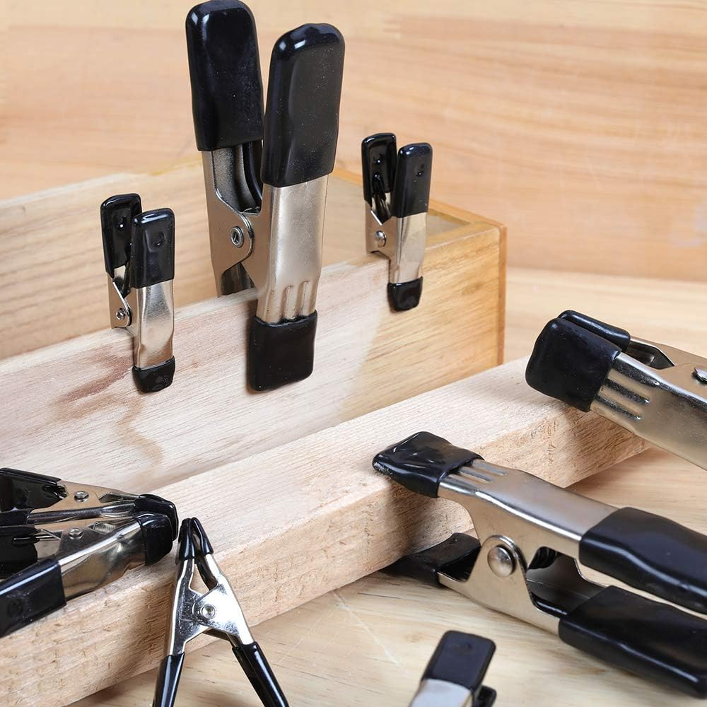 Amazon Basics 20-Piece Steel Spring Clamp Set, 15 Pack of 1.9-Cm, 5 Pack of 2.54-Cm, Black/Silver image number 6