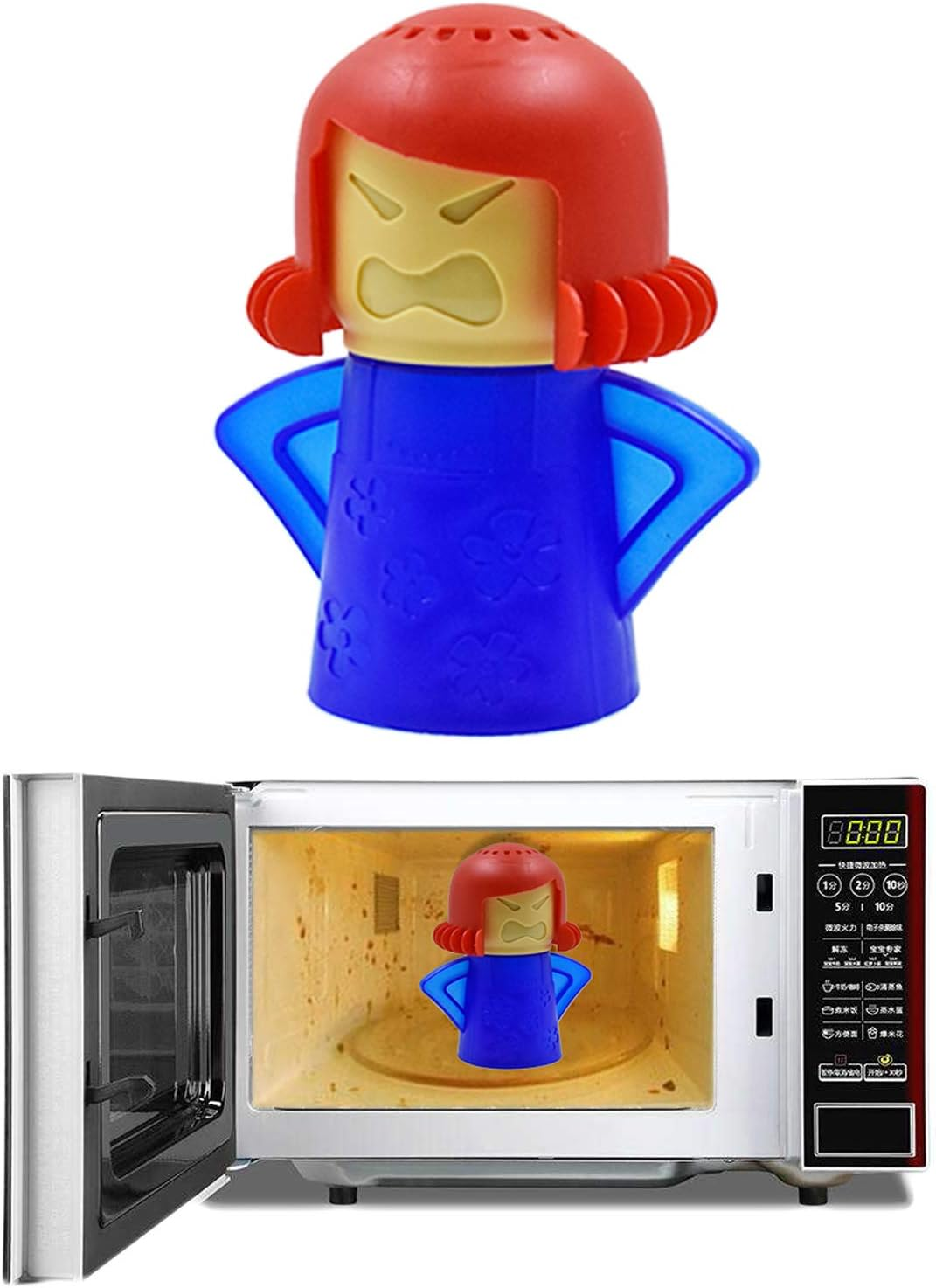 Angry Mama Microwave Oven Steam Cleaner Easily Cleans the Crud in Minutes Microwave Oven Steam Cleans and Disinfects with Vinegar for Home Office Kitchens image number 1