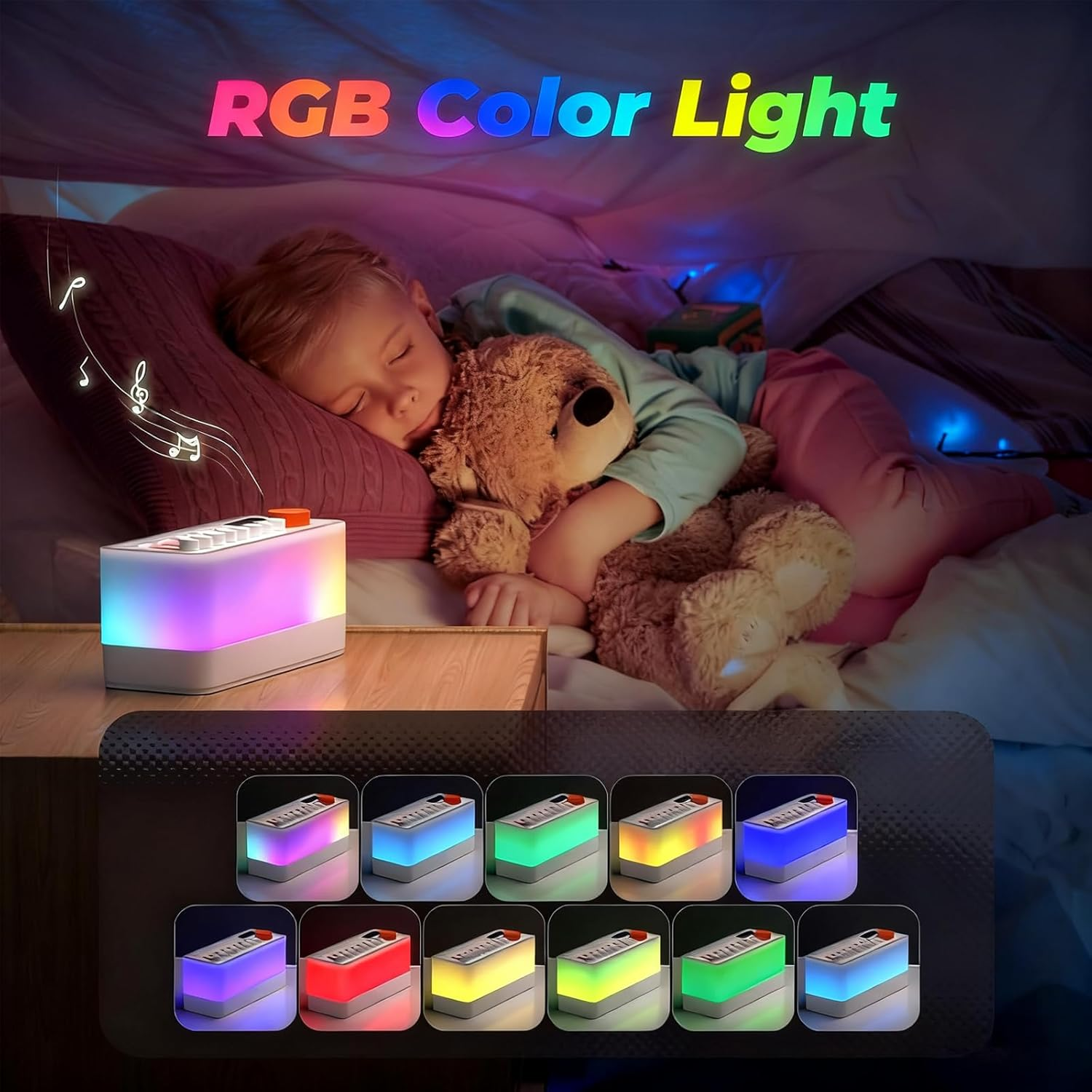 White Noise Machine | Portable Rechargeable White Noise Machine | 256 Soothing Sound Combinations & Night Light | Sleep Timer & Bluetooth Sound Machine, for Babies, Kids, and Adults image number 1