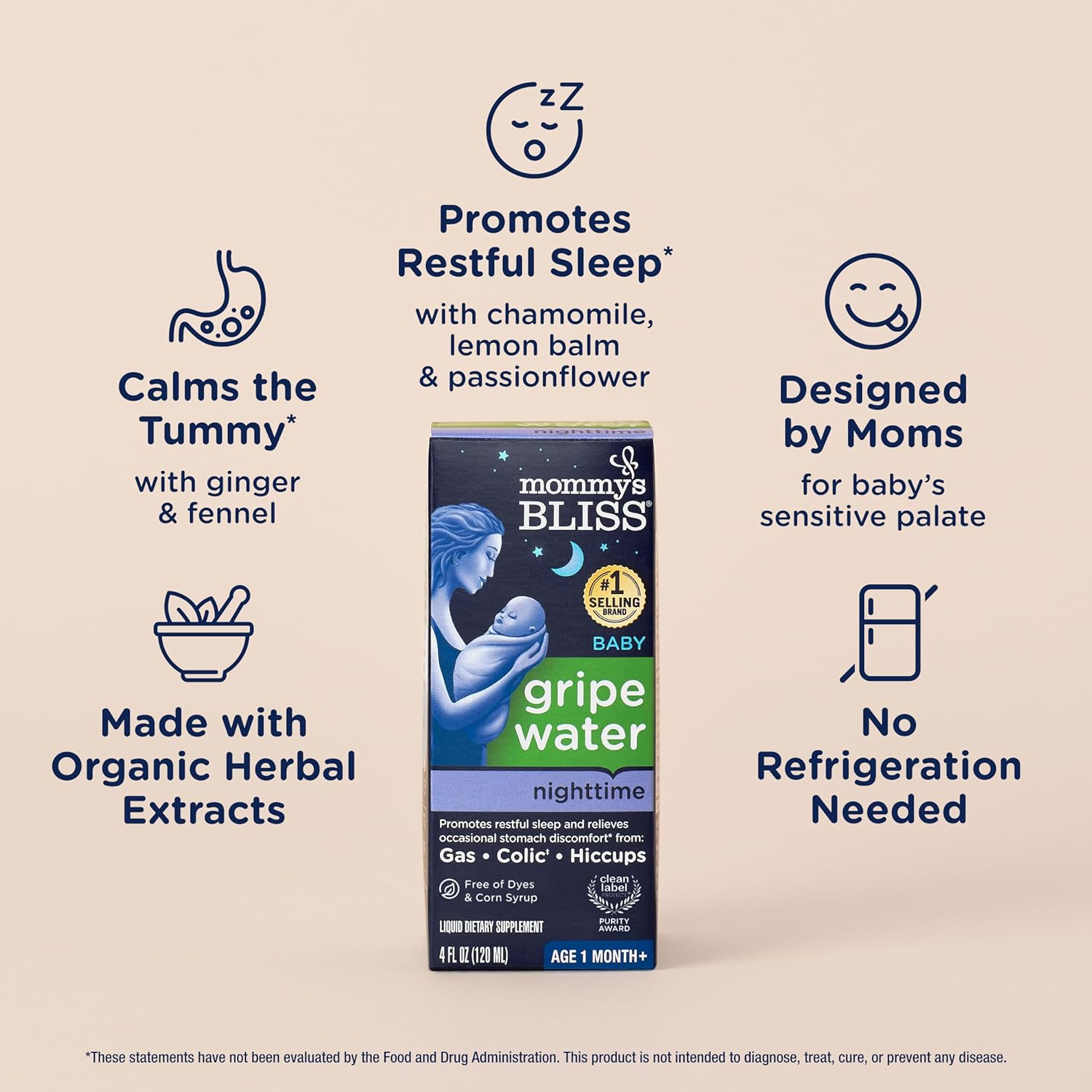 Mommy'S Bliss - Gripe Water Night Time - 4 FL OZ Bottle image number 6