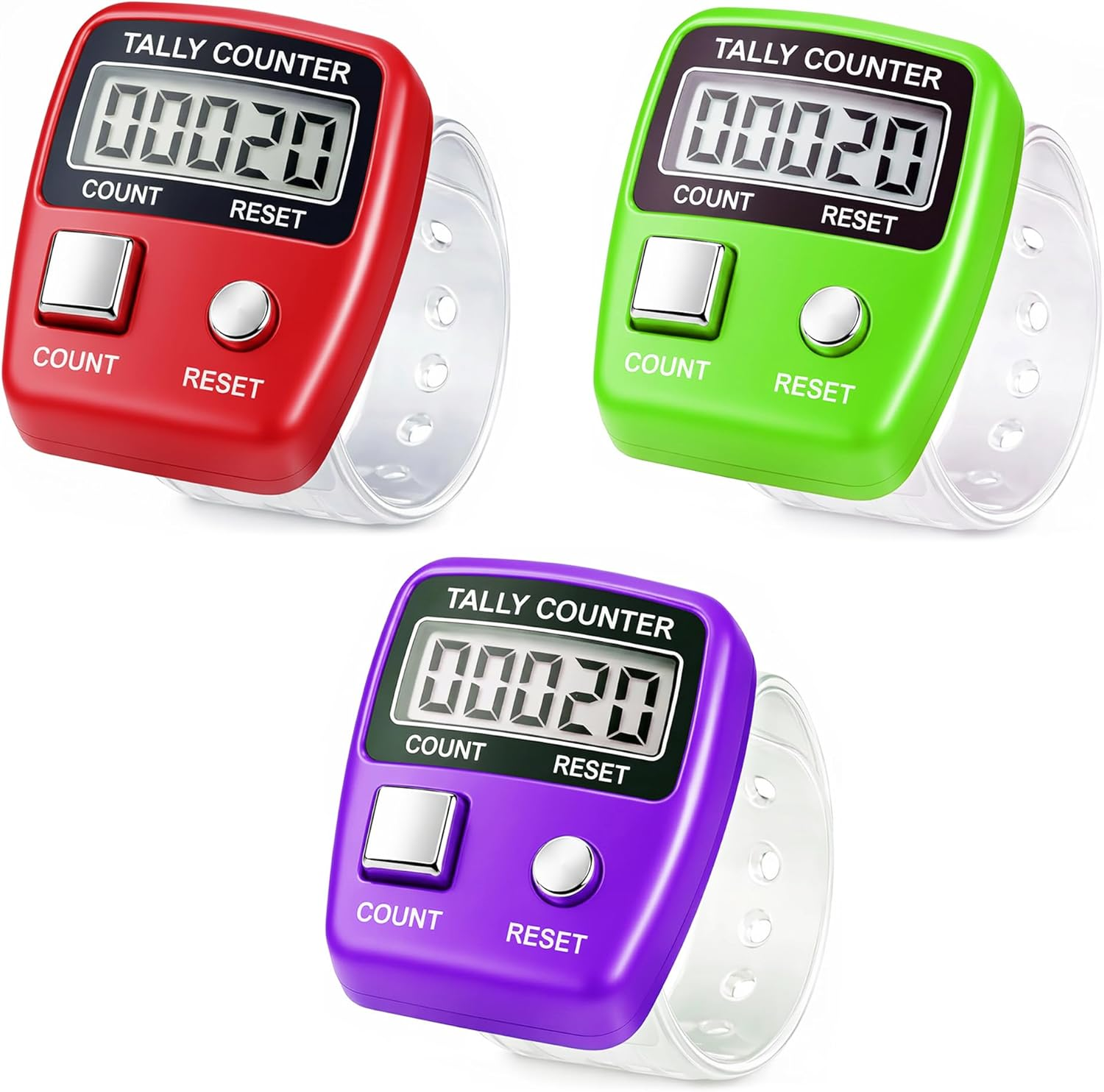 GLUN&reg; Multiuse Finger Counter Portable Hand Finger Counting Machine Digital Head Electronic Tally Counter Pack of 5 image number 4