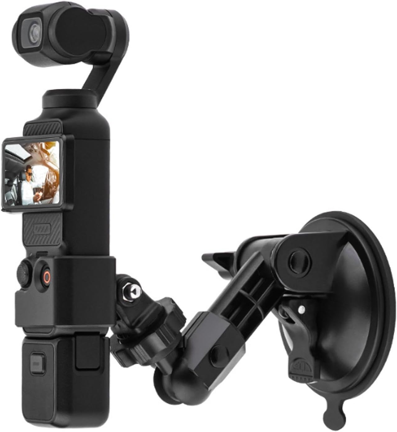 Pocket 3 Suction Cup Mount,Car Windshield and Window Camera Holder with Expansion Adapter for Insta360 X4 X5 X3 Go 3S for Gopro Max Mini Hero 13 12 11 10 9 Pocket 3 2 Action 5 Pro 4 Accessories,Black image number 6