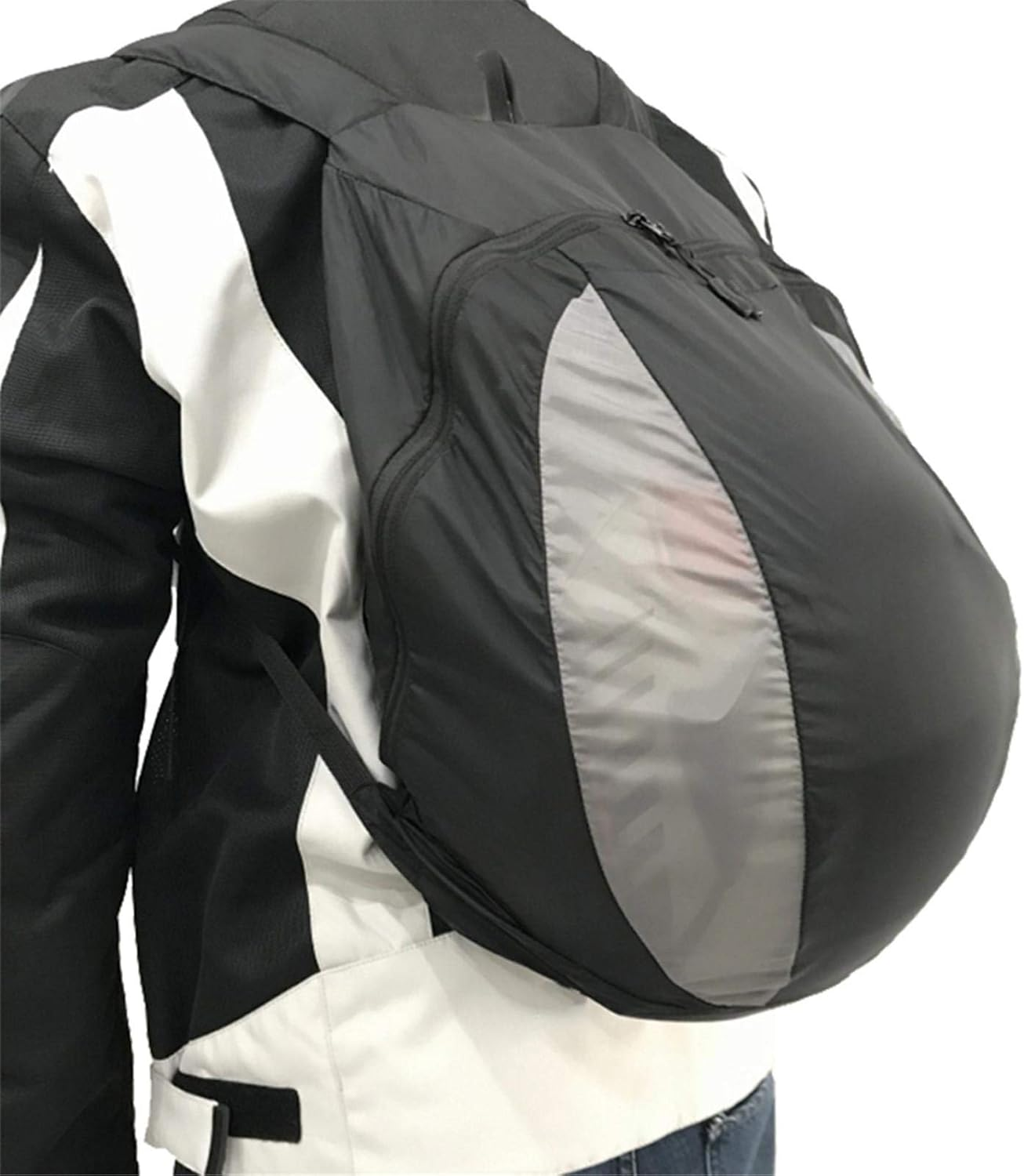 Foldable Motorcycle Backpack - Motorcycle Riding Helmet Backpack, Outdoor Fitness Basketball Sneaker Bag | Multipurpose Packable Hiking Bag, Adjustable Shoulder Strap, Travel, Camping, Sports, Black,