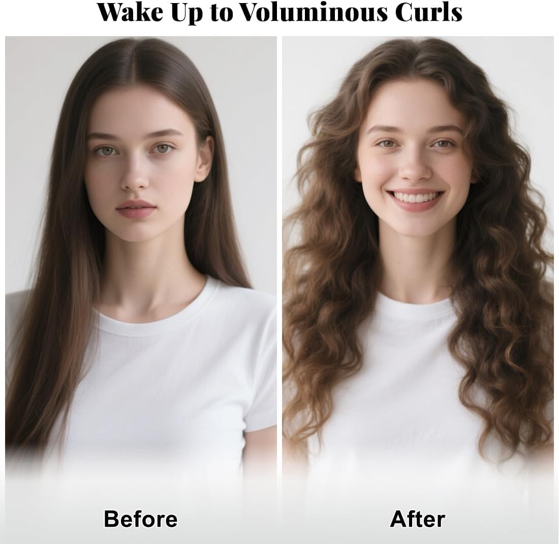 Heatless Hair Curler, Soft Hair Curlers to Sleep In, Heatless Curls Overnight for Natural Curls, No Heat Curling Rod Set with Satin Bonnet for Most Hairtypes Women Girls image number 5