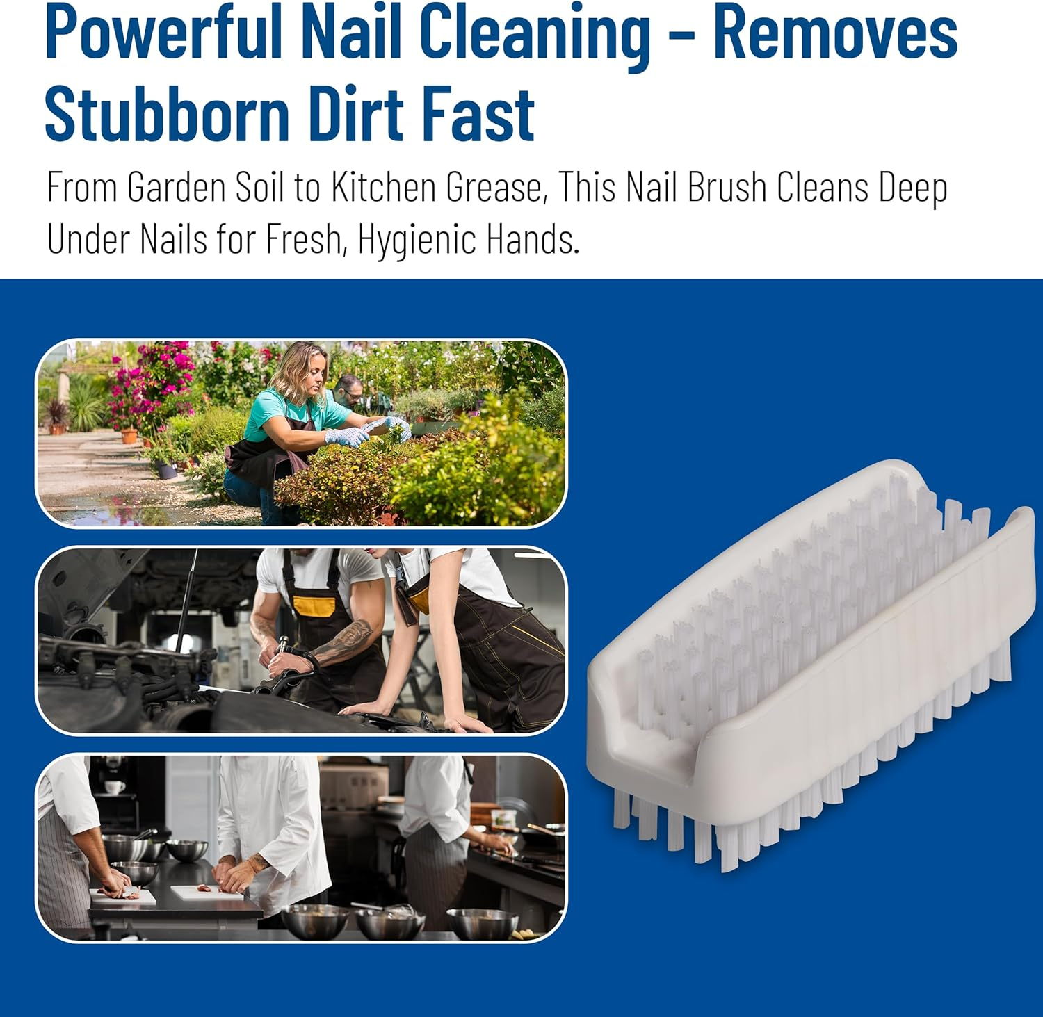 Carlisle 3623900 Sparta Hand & Nail Brush White Plastic Block White Polypropylene Bristles (Case of 24) image number 1