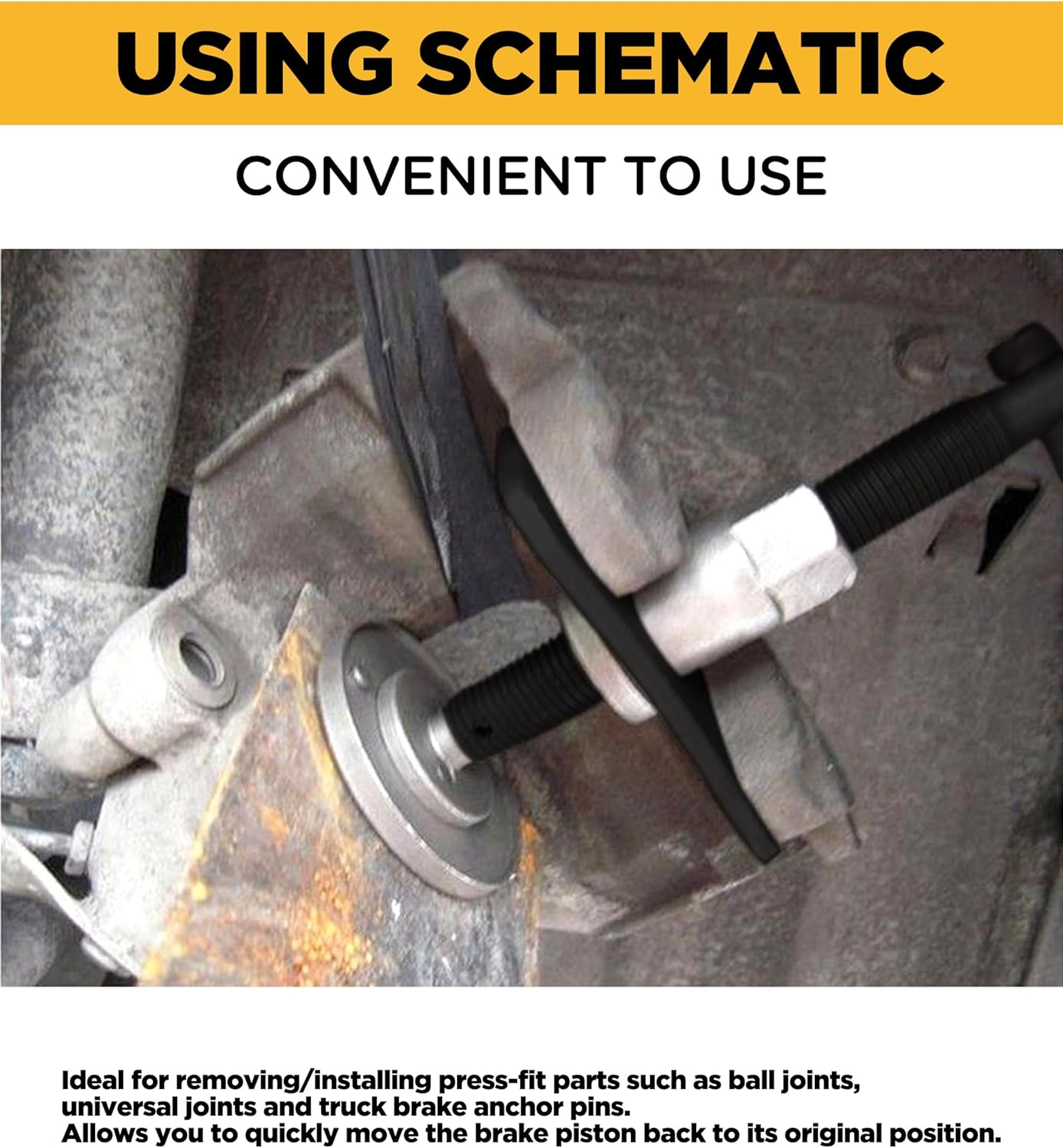 SUJADE YAKEFLY Brake Caliper Piston Rewind Tool, Brake Piston Wind Back Tool,Car Rear Brake Pad Wind Back Tool,Right Handle Set Brake Caliper Wind Back Tool for for Replacement of Rear Brake Pad image number 3