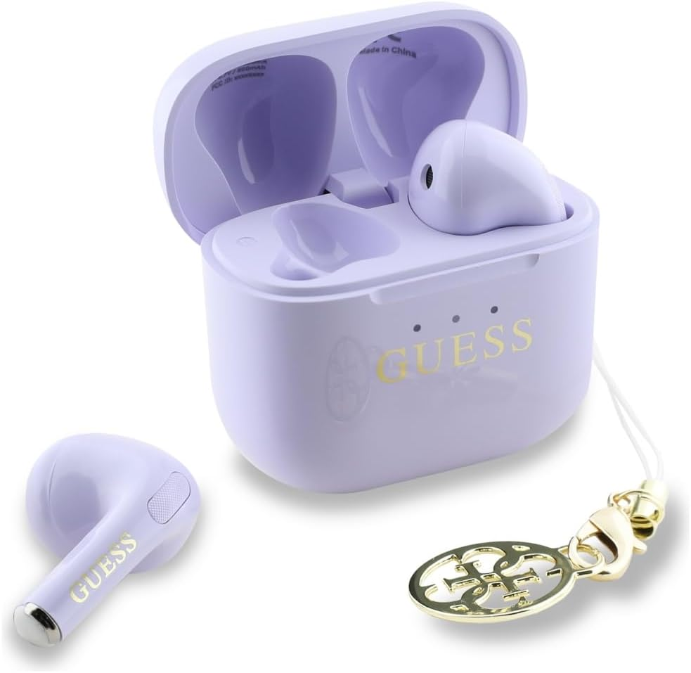 CG Mobile Guess TWS Headphones Glossy Effect Printed Classic Logo & Charm (Lavender) image number 5