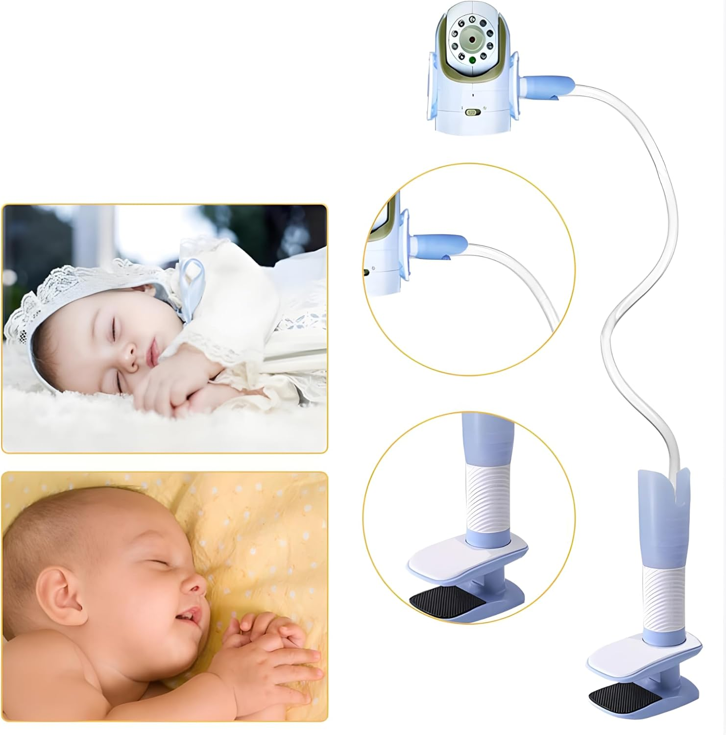 Baby Monitor Holder,Universal Baby Camera Stand for Cots,No Drilling Required,Flexible Baby Camera Mount image number 2