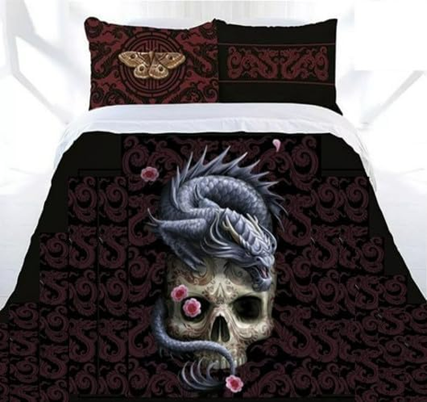Anne Stokes Quilt Cover Set - Oriental Skull - King Size image number 1