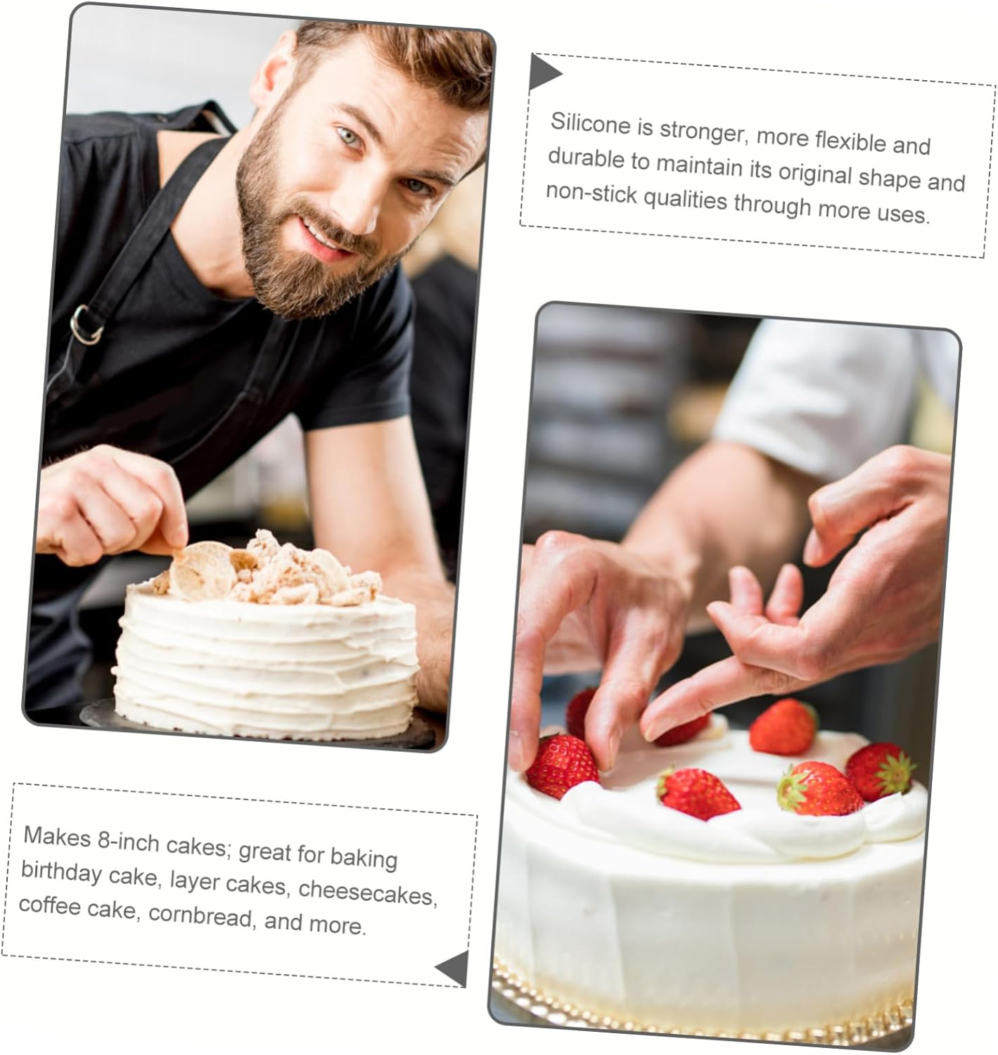 Alipis Silicone round Cake Pan Baking Mold Easy Release Sturdy Design for Layer Cakes Random Color image number 5